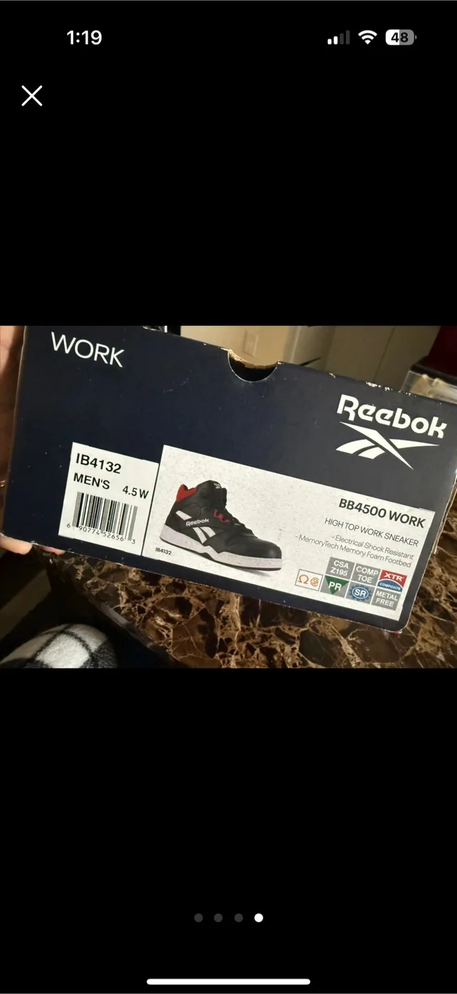 Reebok BB4500 safety shoes Work High Top Sneaker - Size 4.5W image indicator(4)