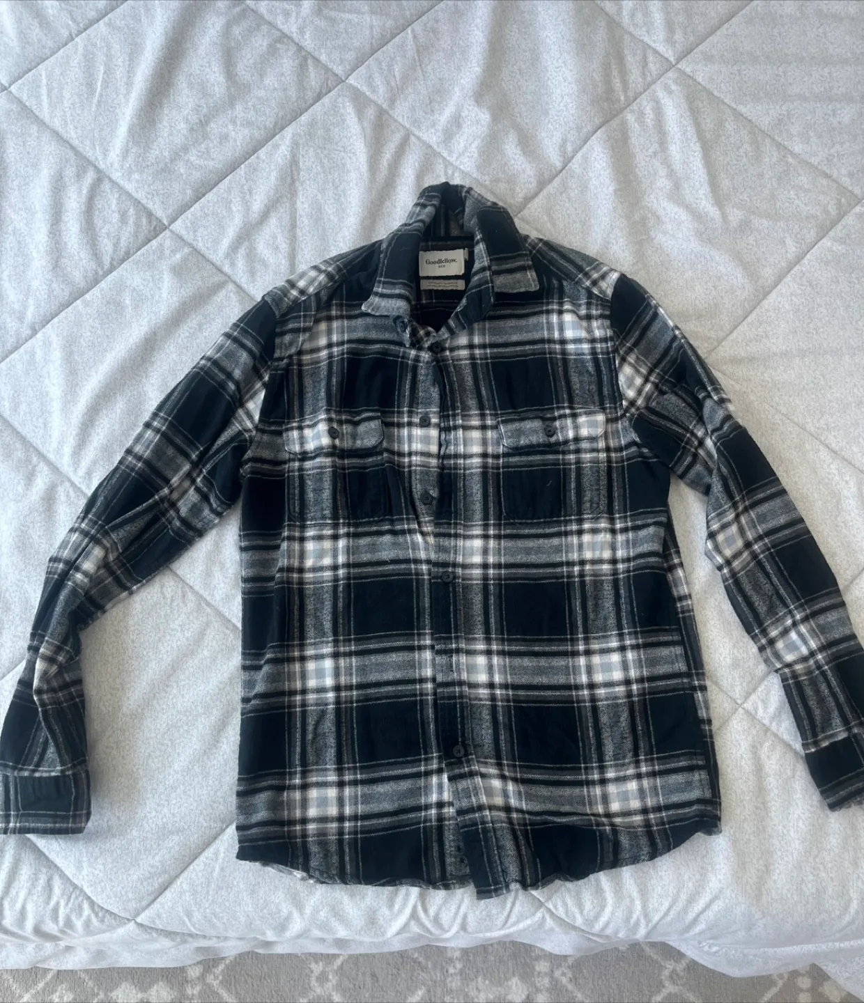 Goodfellow & Co. Black Plaid Flannel Shirt thumbnail