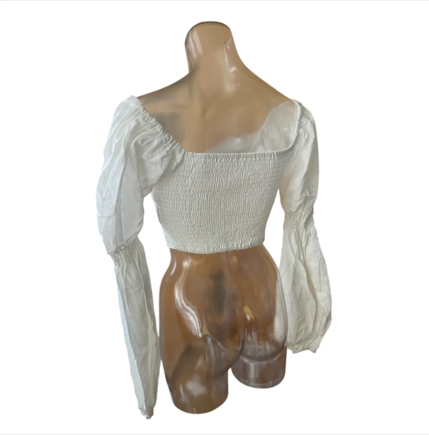 Vintage 2000s Y2K Peplum White Blouse Small image indicator(4)