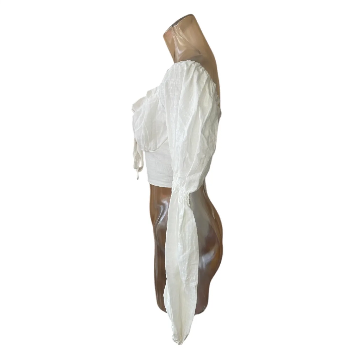 Vintage 2000s Y2K Peplum White Blouse Small image indicator(5)