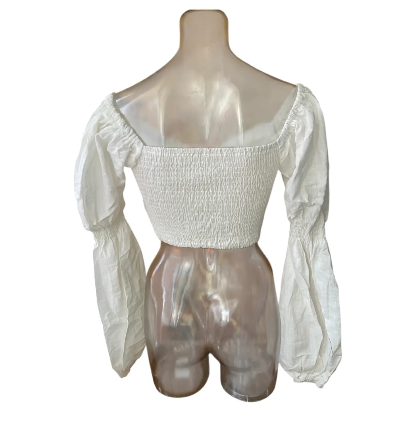 Vintage 2000s Y2K Peplum White Blouse Small image indicator(7)