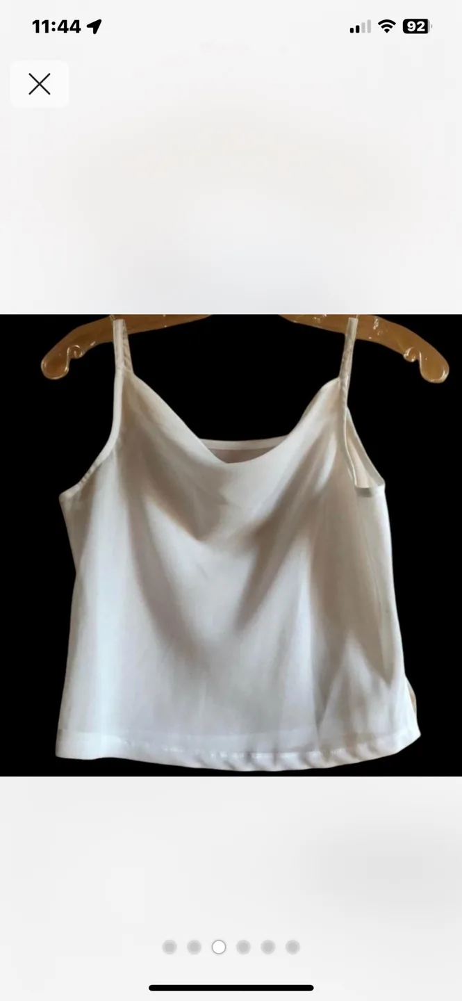 Vintage 90s Crop Top Spaghetti Straps Sheer White S/M image indicator(10)