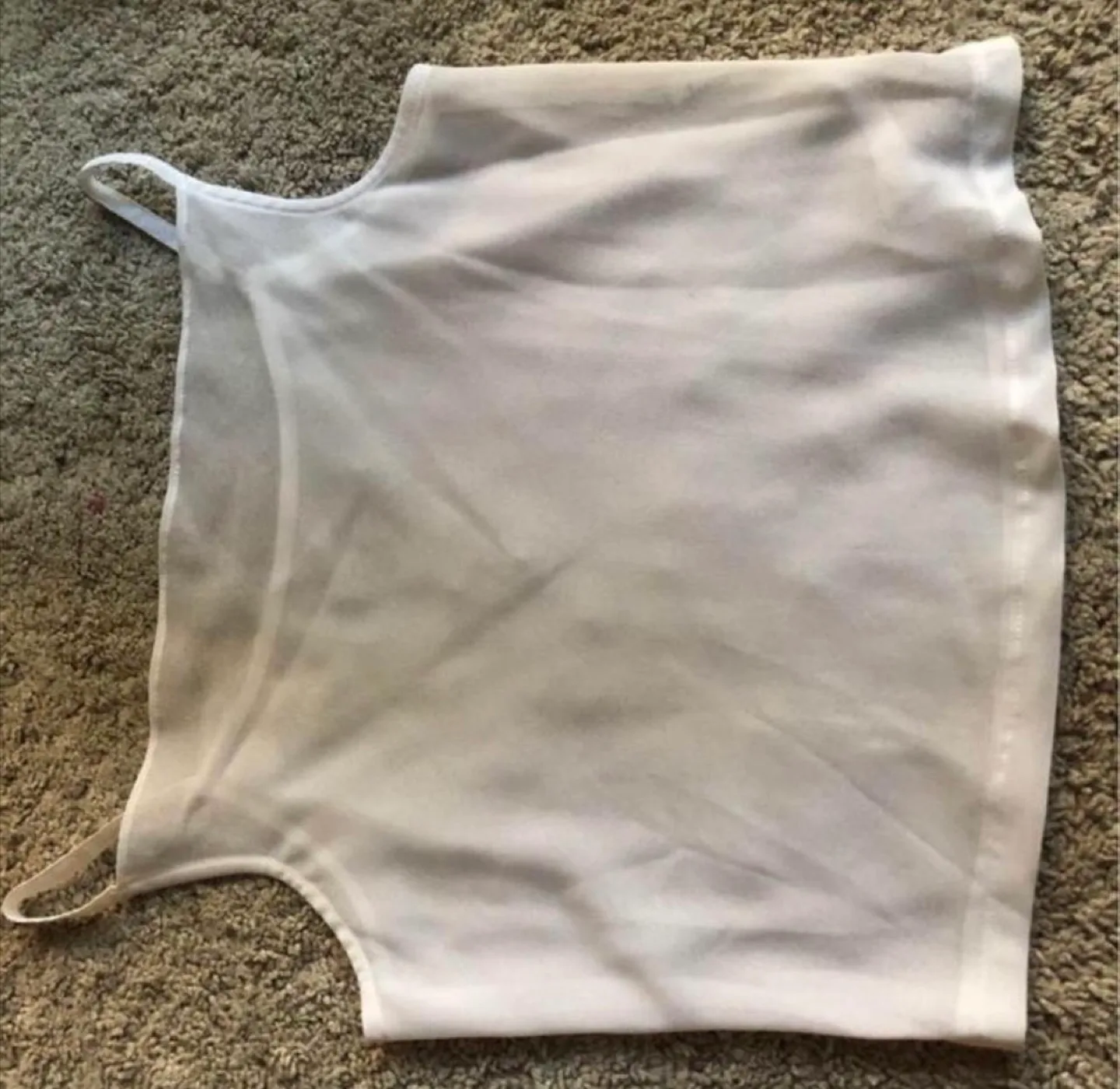Vintage 90s Crop Top Spaghetti Straps Sheer White S/M image indicator(9)