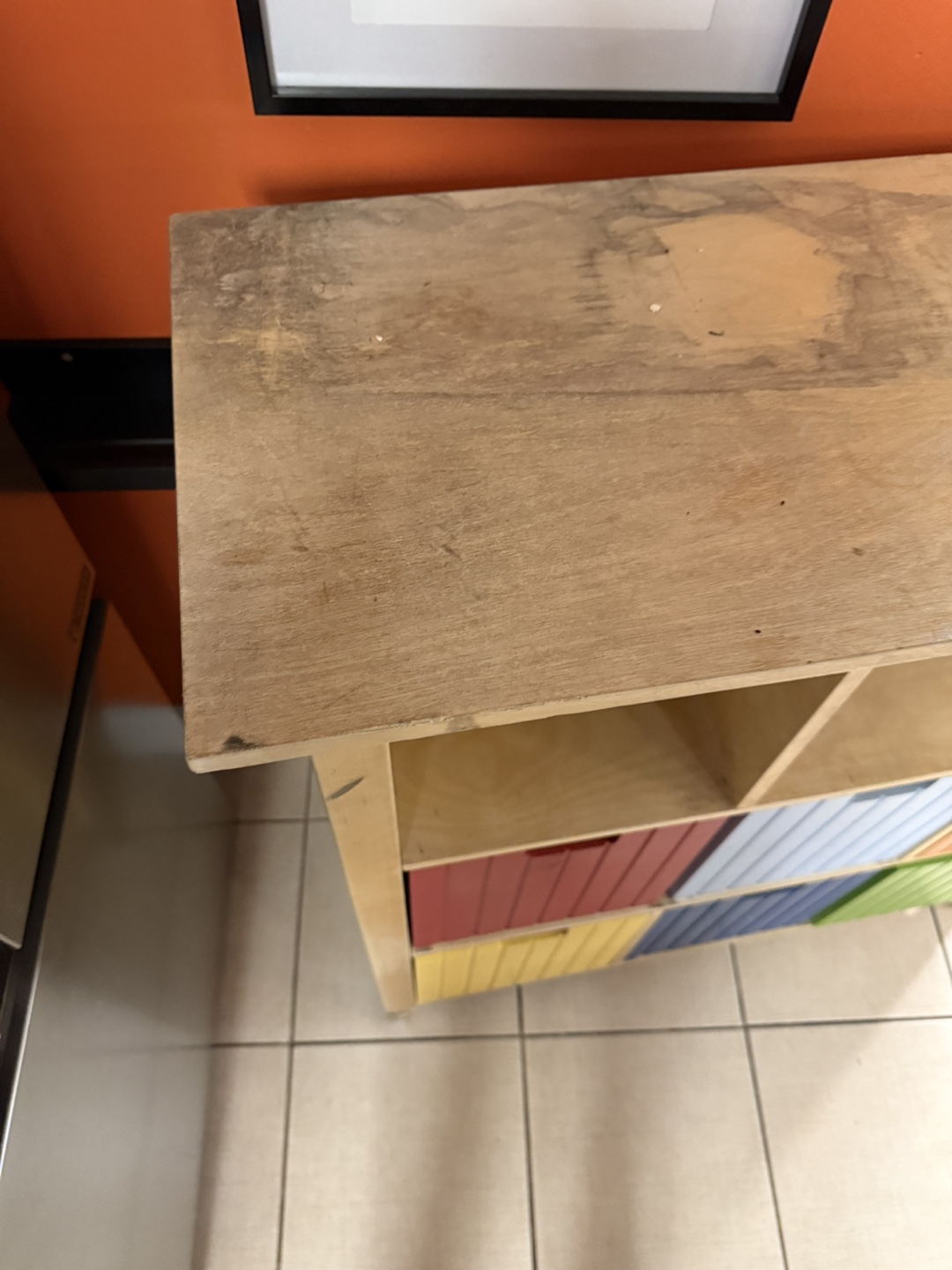 Wooden Shelf with Colourful Bins - photo 3