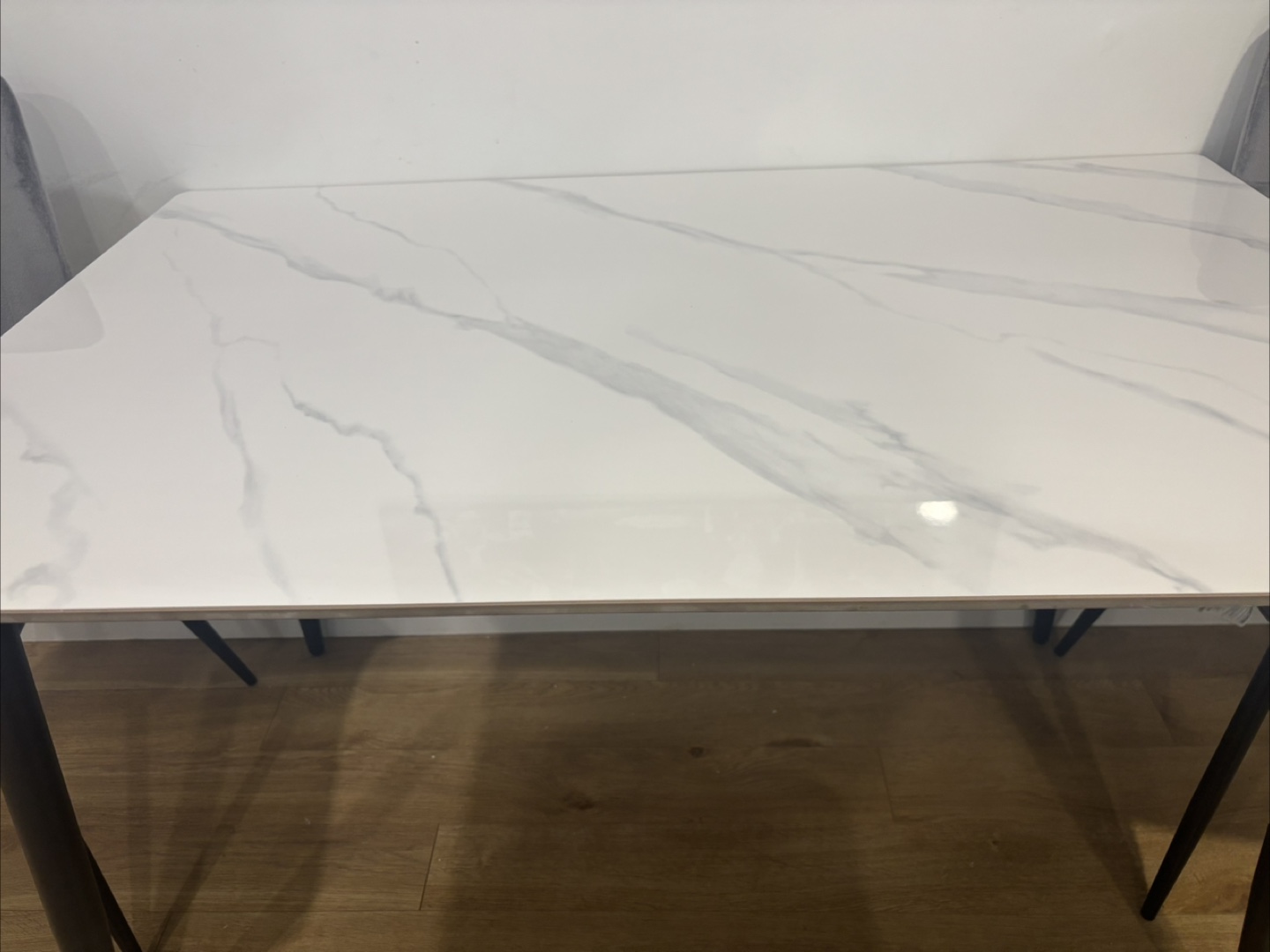 Dining Table with 4 Chairs - White Marble Top - photo 2
