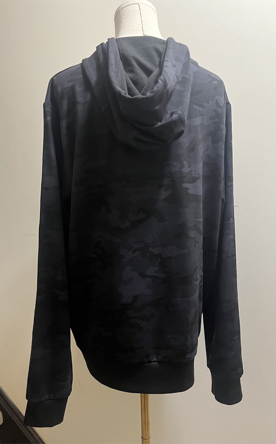DKNY Mens Black Camo print Zip up Hoodie sz M - photo 4