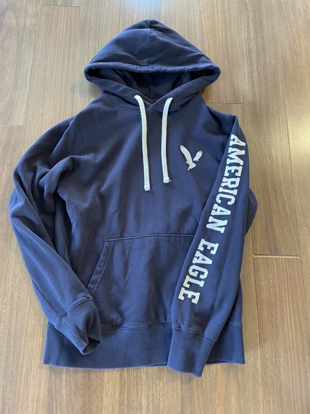 American Eagle Navy Blue Hoodie - Size Mens S