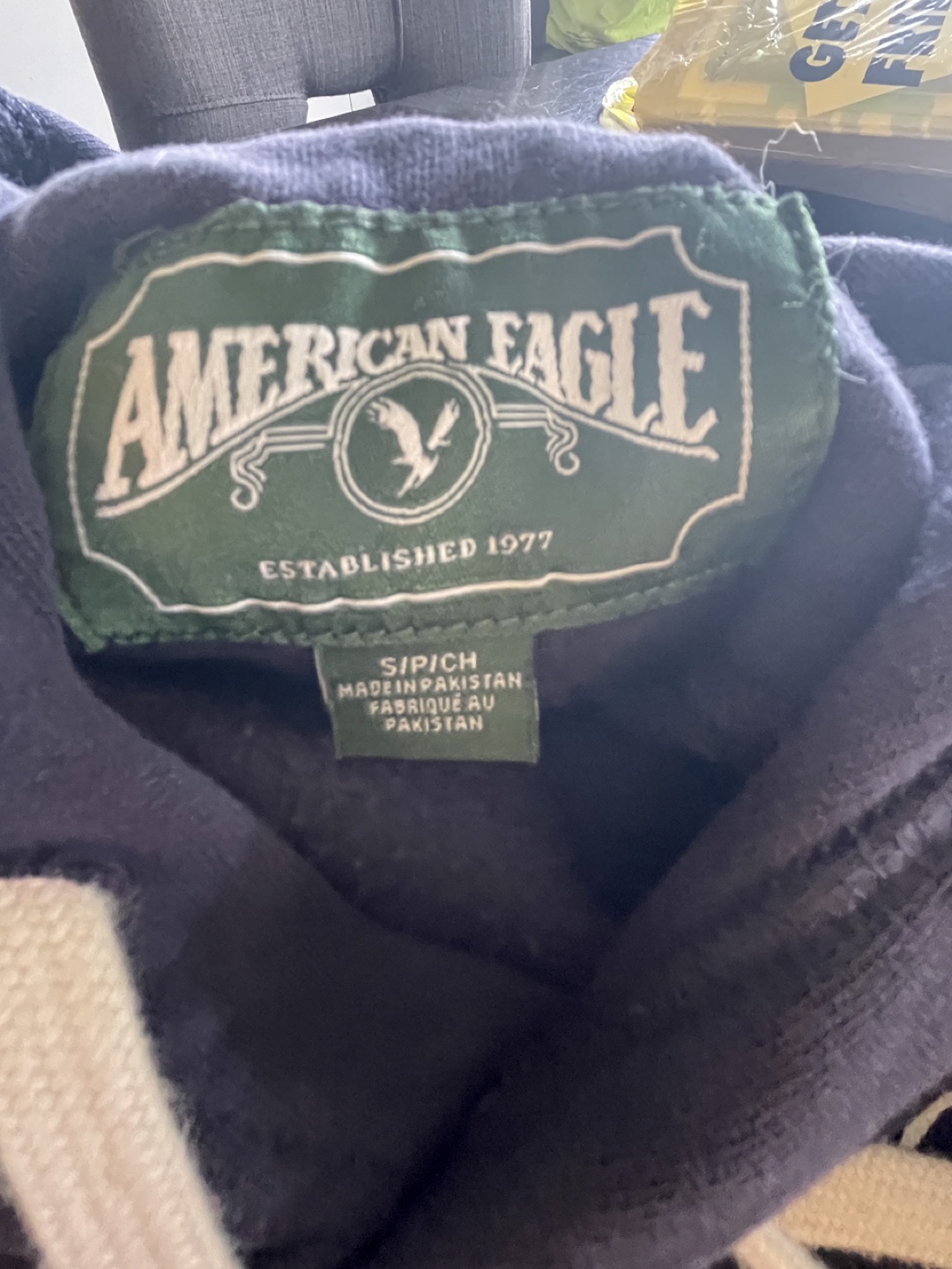 American Eagle Navy Blue Hoodie - Size Mens S - photo 3