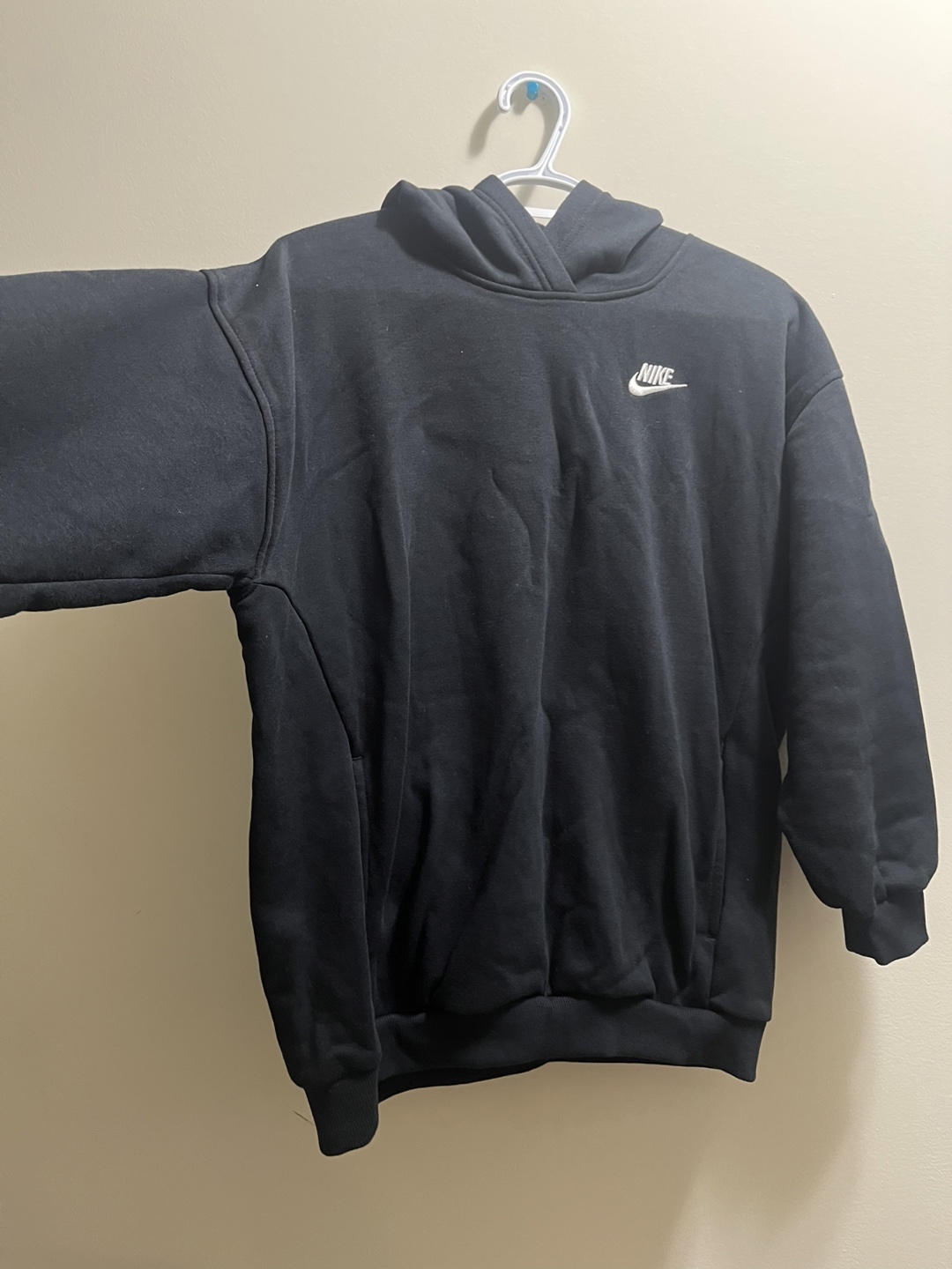 Nike Girls' Club Fleece Oversized Pullover Hoodie Black sz L - photo 3