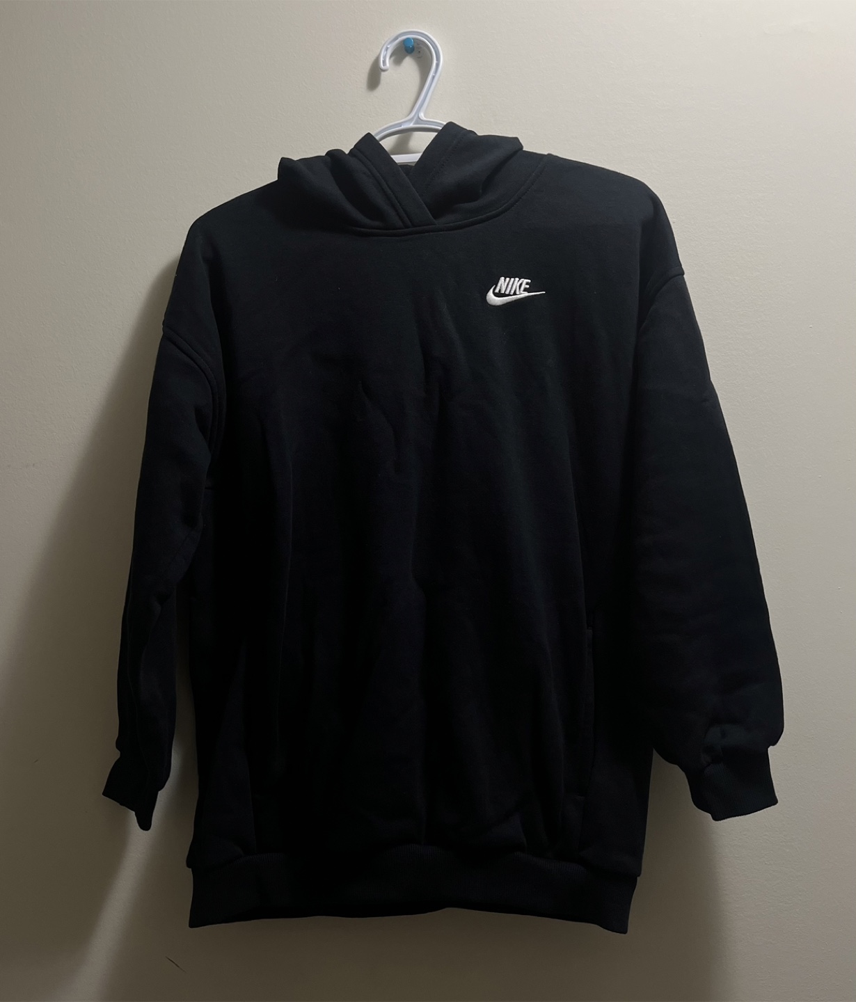 Nike Girls' Club Fleece Oversized Pullover Hoodie Black sz L - photo 2