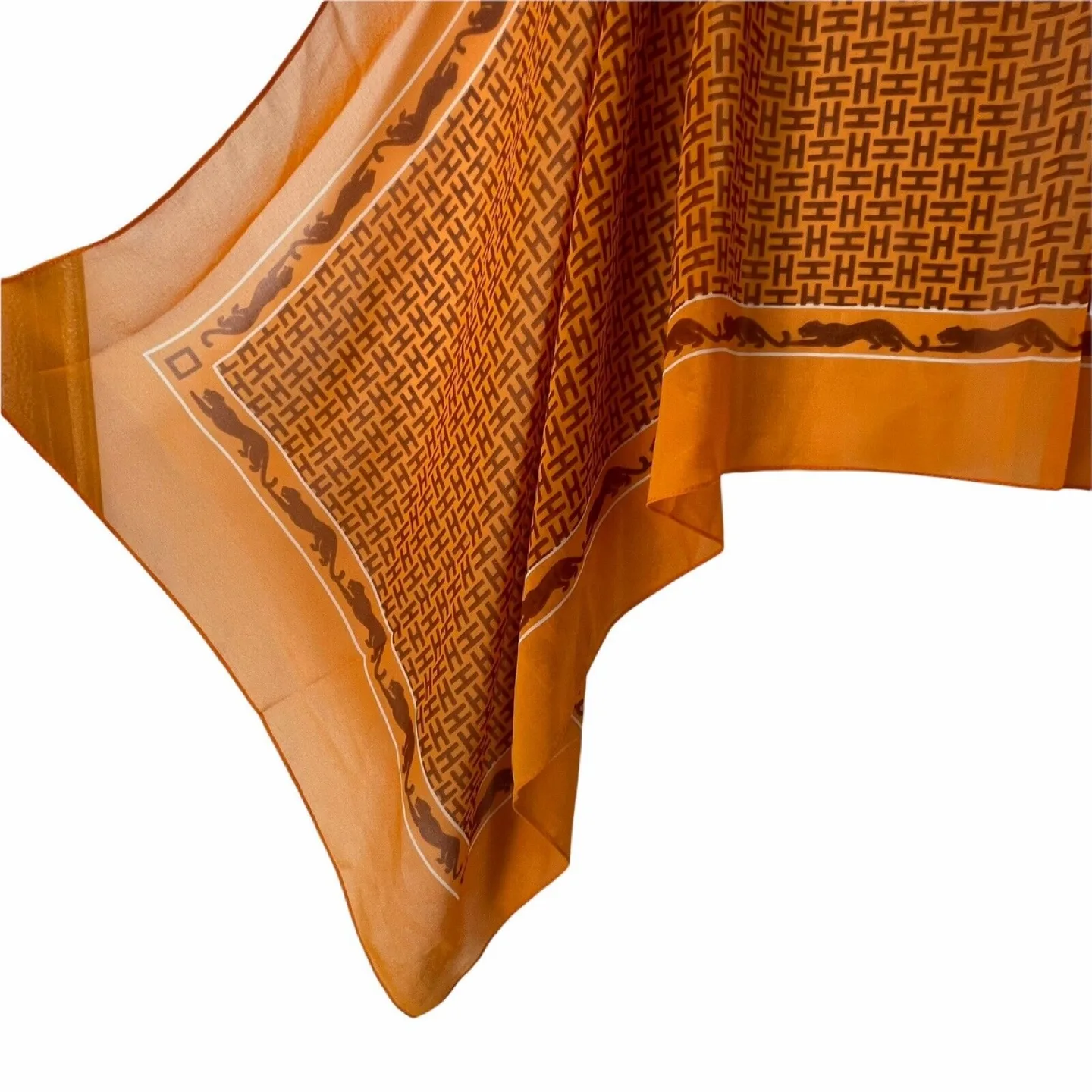 Elfy Herabian Orange Silk Scarf image indicator(2)