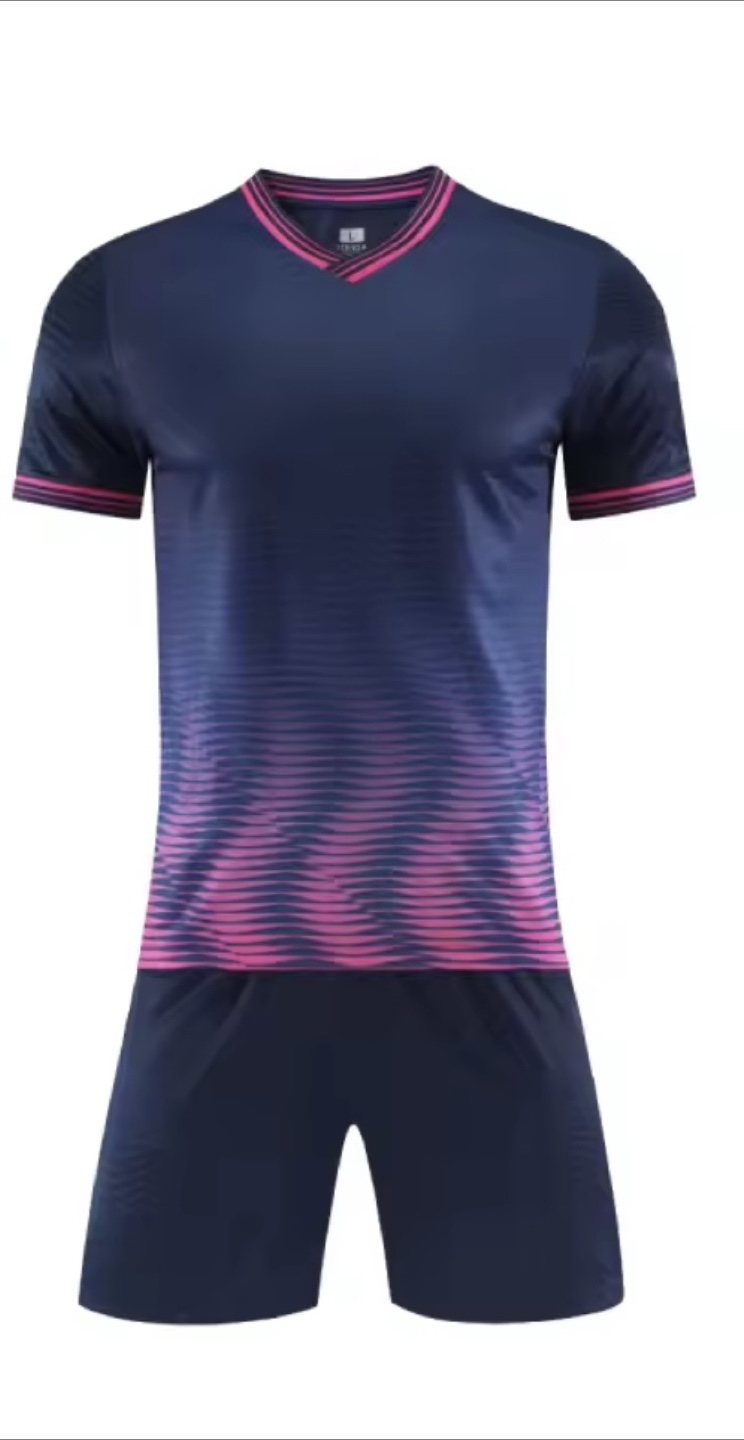Navy Blue & Pink Soccer Jersey Set