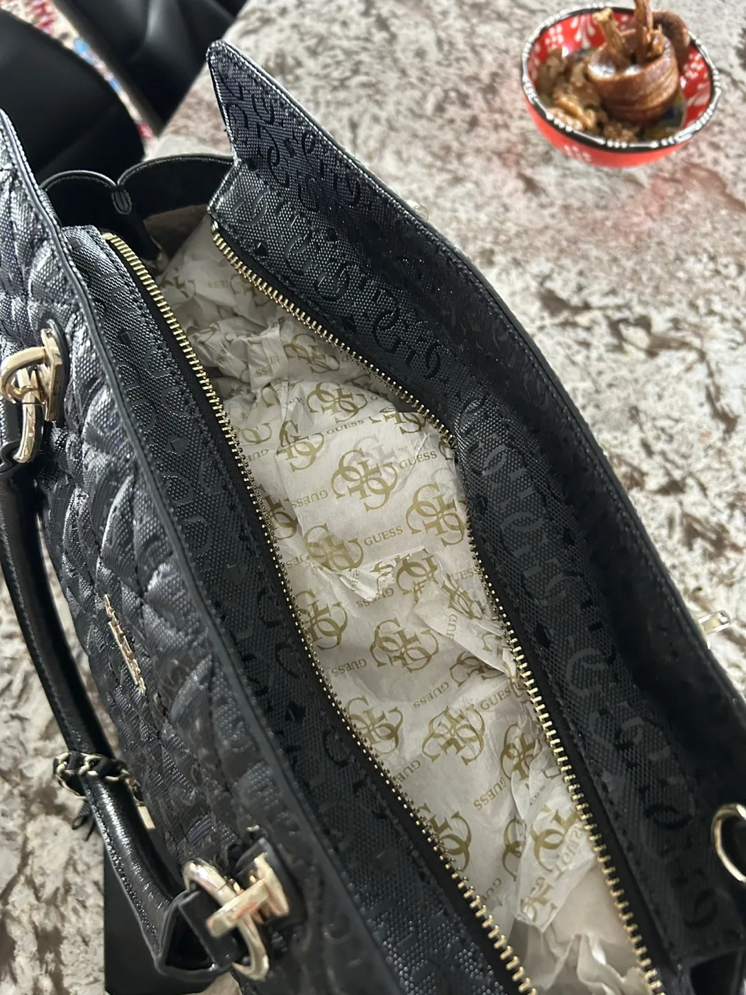 Guess Black Satchel Purse image indicator(4)