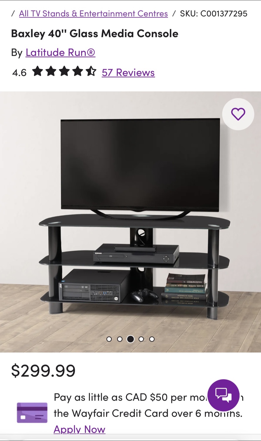 Glass TV stand ( media console )