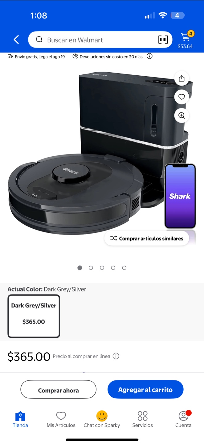 Shark Robot Vacuum - Dark Grey/Silver