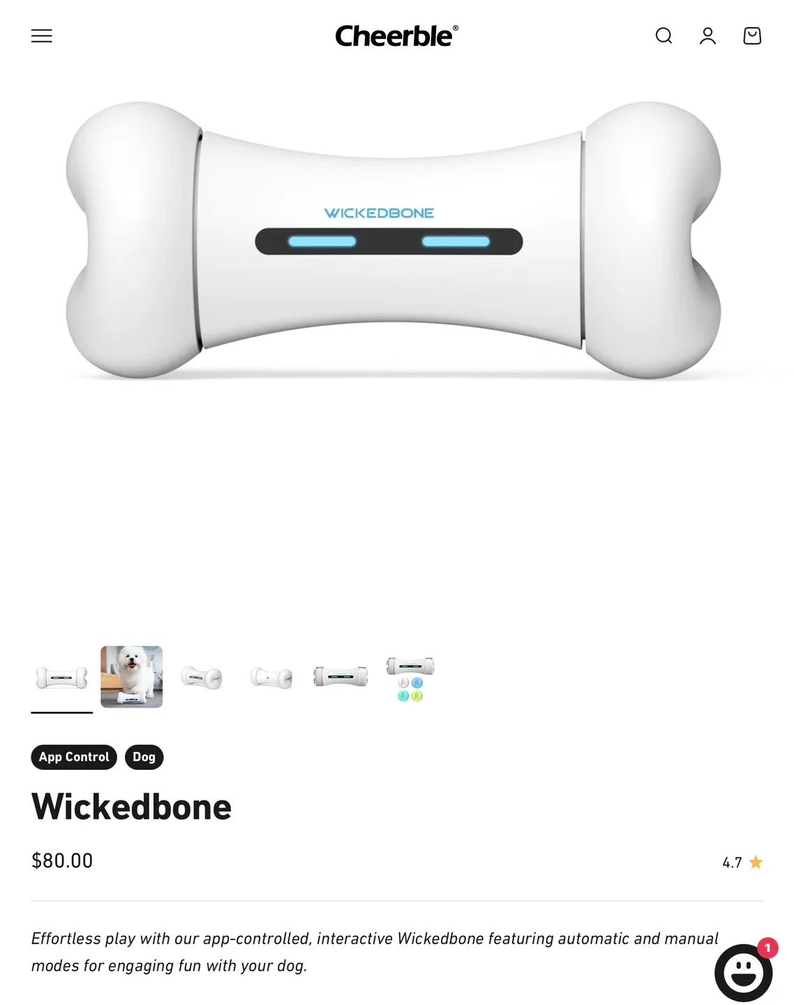 Cheerble Wickedbone Smart Interactive Dog Toy - New image indicator(4)