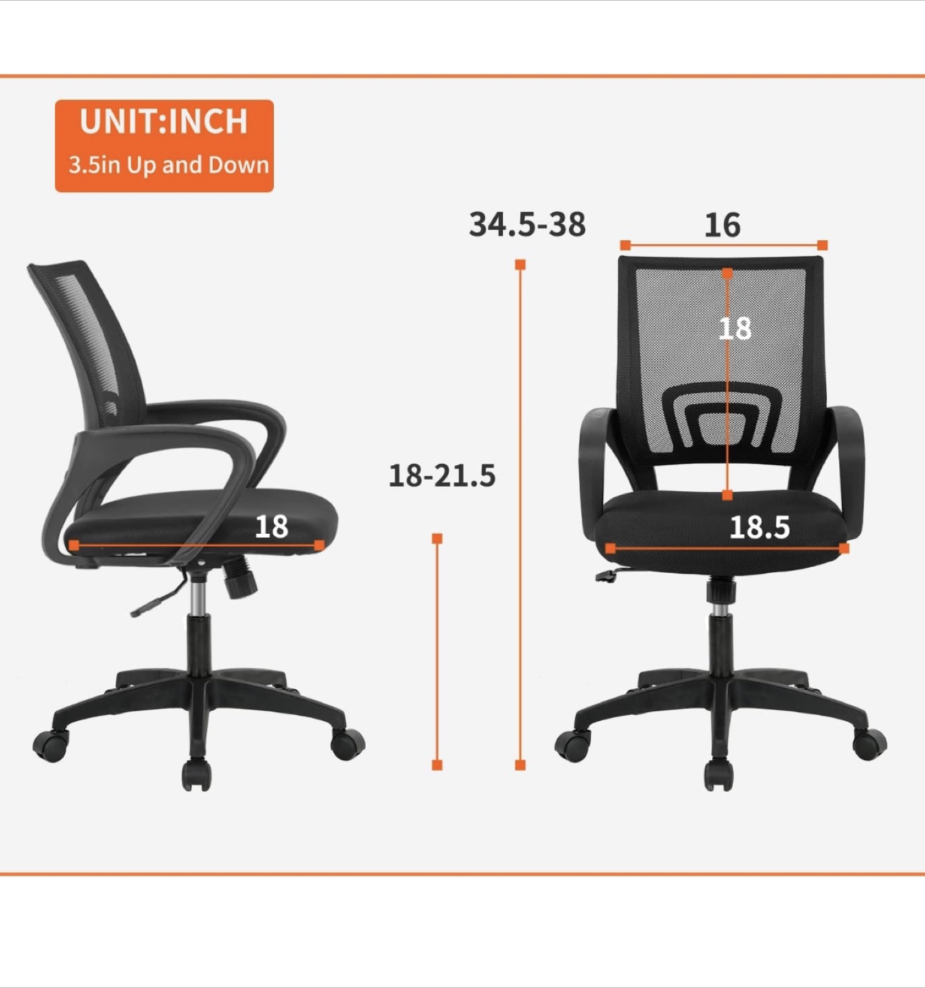Black Mesh Ergonomic Office Chair - photo 2