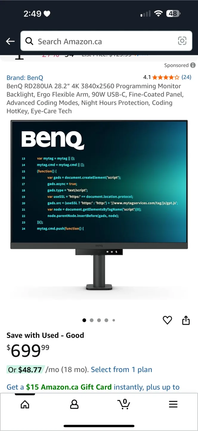 BenQ RD280U 28.2" 4K Monitor - Coding thumbnail