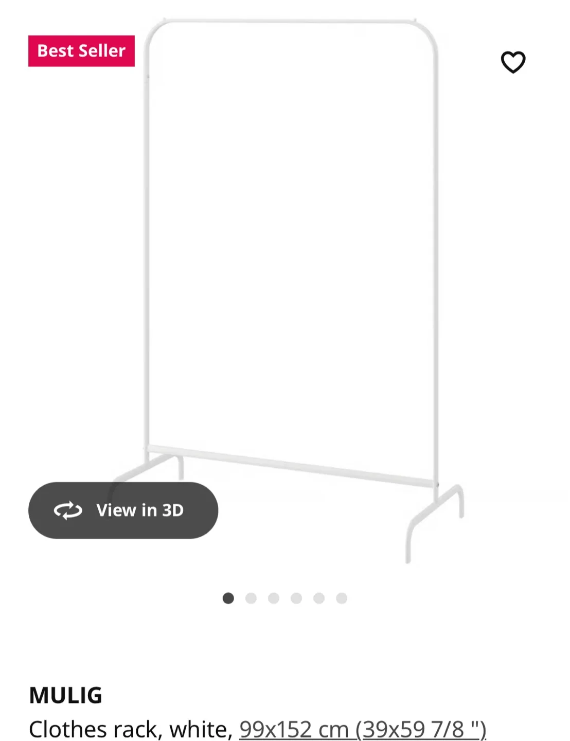 FREE IKEA MULIG Clothes Rack - White