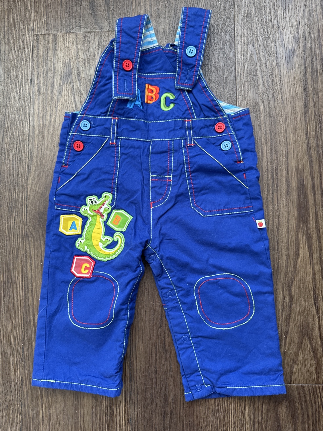 Blue Baby Overalls with ABC Design for 2 years