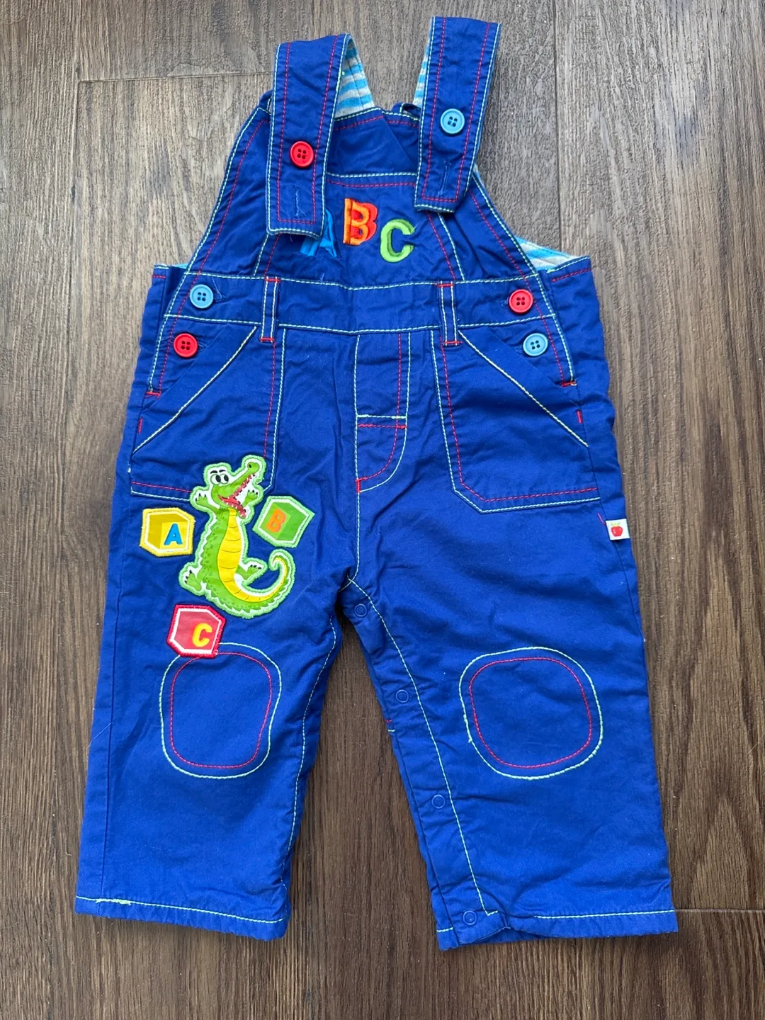 Blue Baby Overalls with ABC Design for 2 years thumbnail