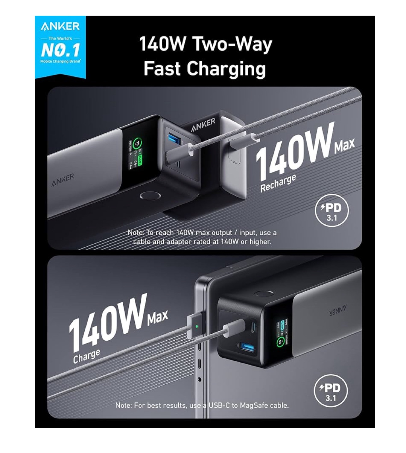 Anker 737 Power Bank (PowerCore 24K) - 140W - photo 2