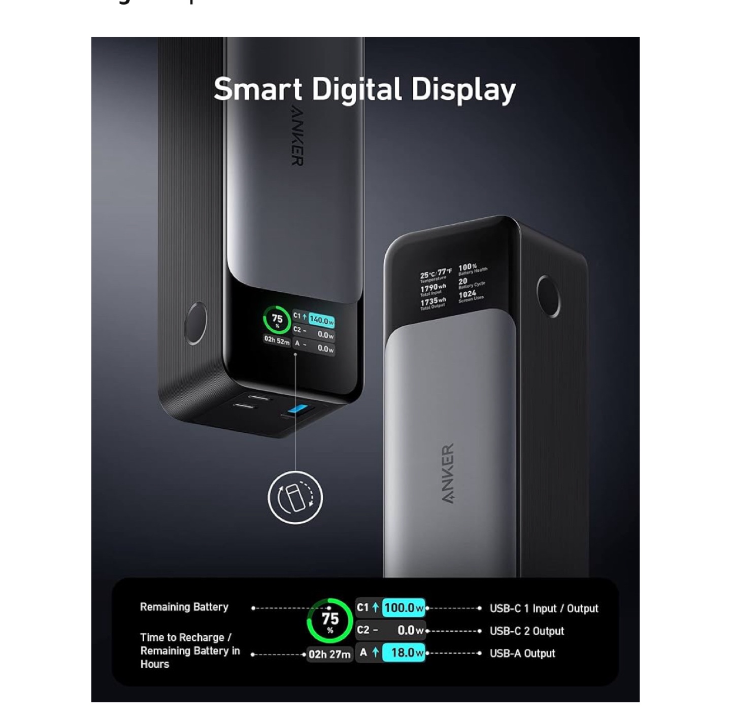 Anker 737 Power Bank (PowerCore 24K) - 140W - photo 3