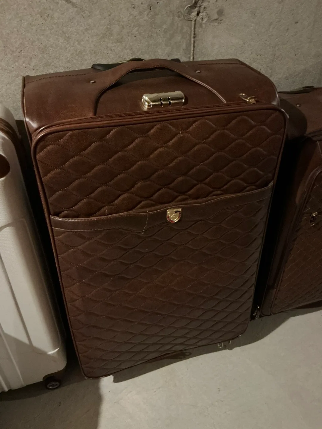 Brown Quilted Suitcase thumbnail