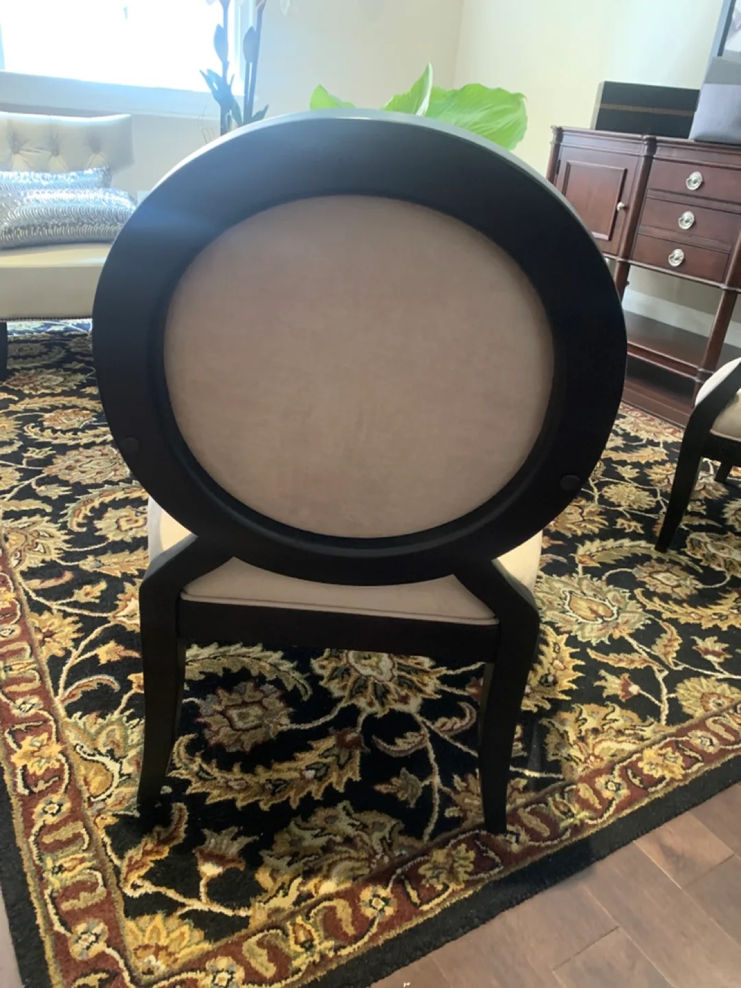 Set of 2 Elegant Armchairs- Beige and Black image indicator(2)