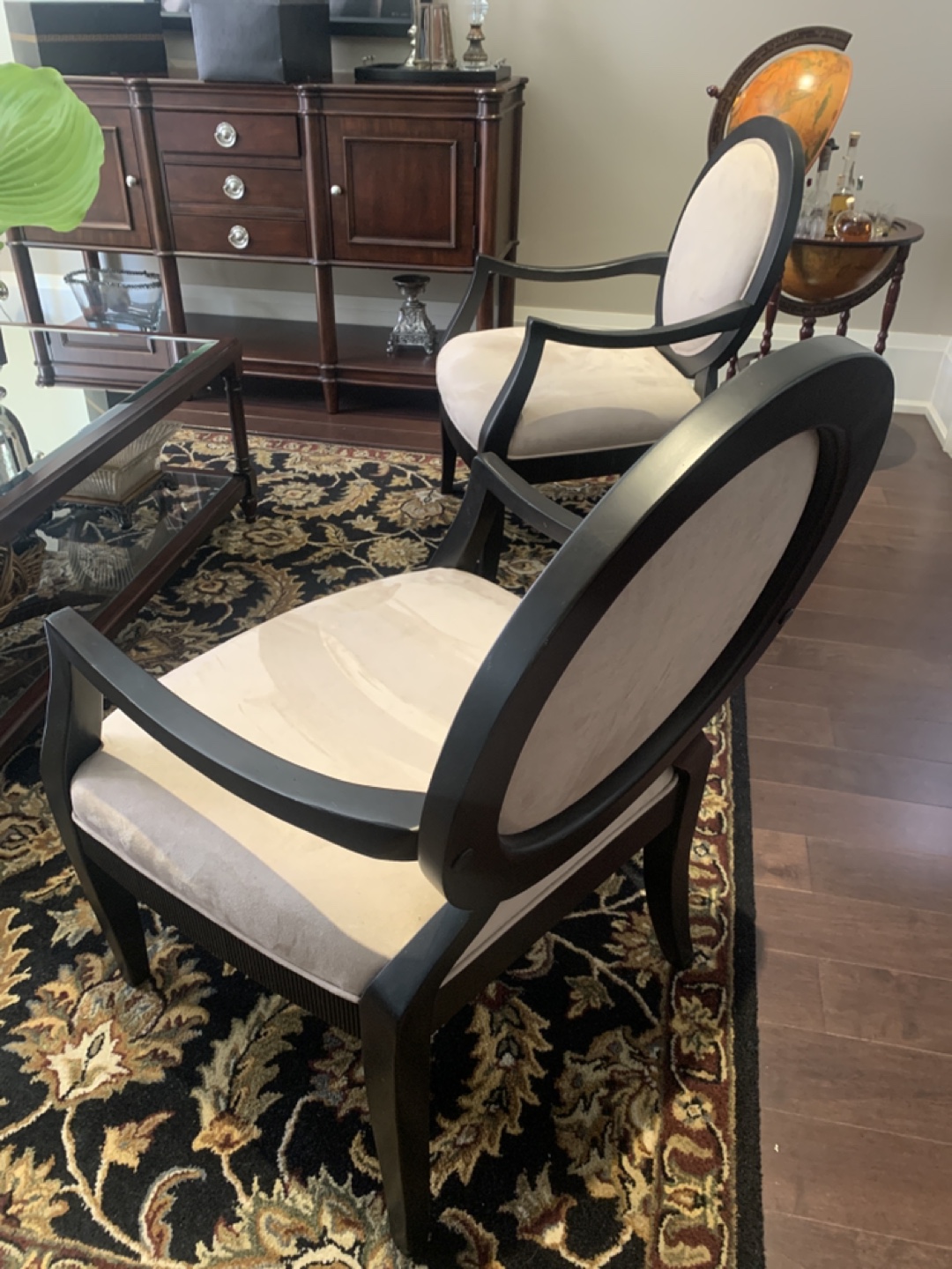 Set of 2 Elegant Armchairs- Beige and Black - photo 3