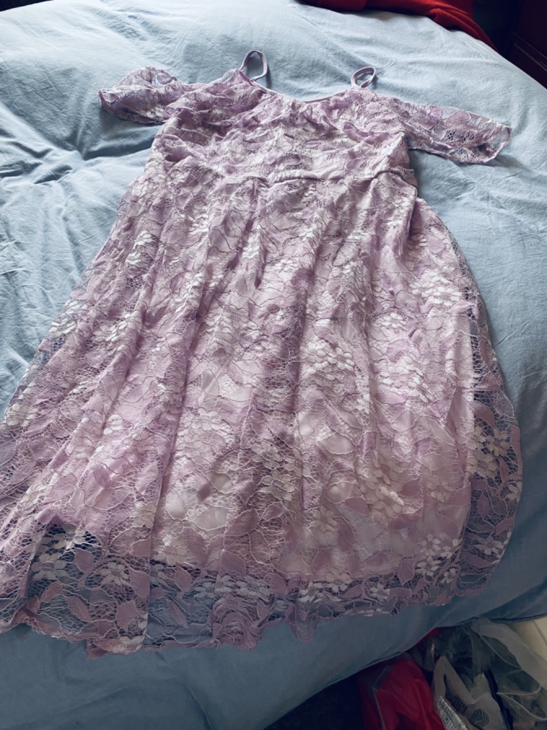 Violet Lace Tea Length Dress - Size 4XL - photo 4