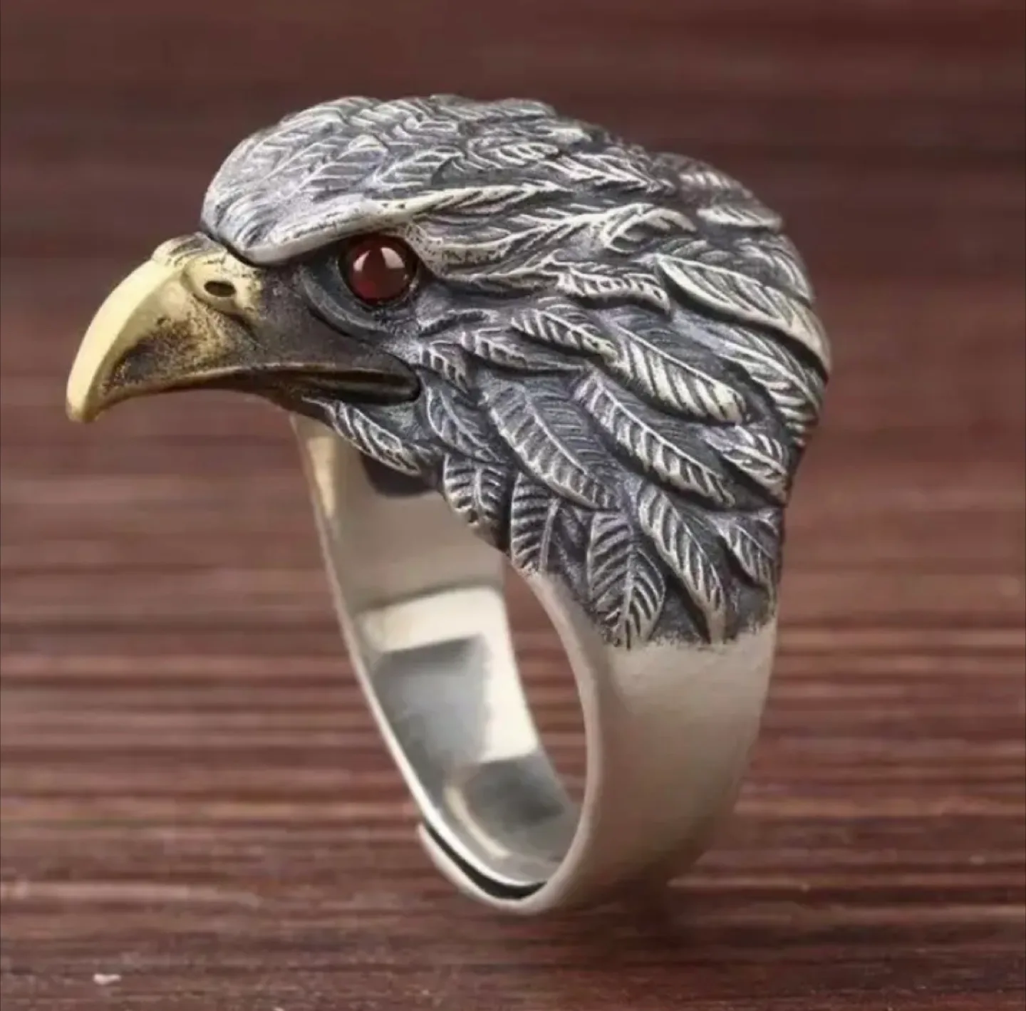 Eagle Head Silver Ring thumbnail