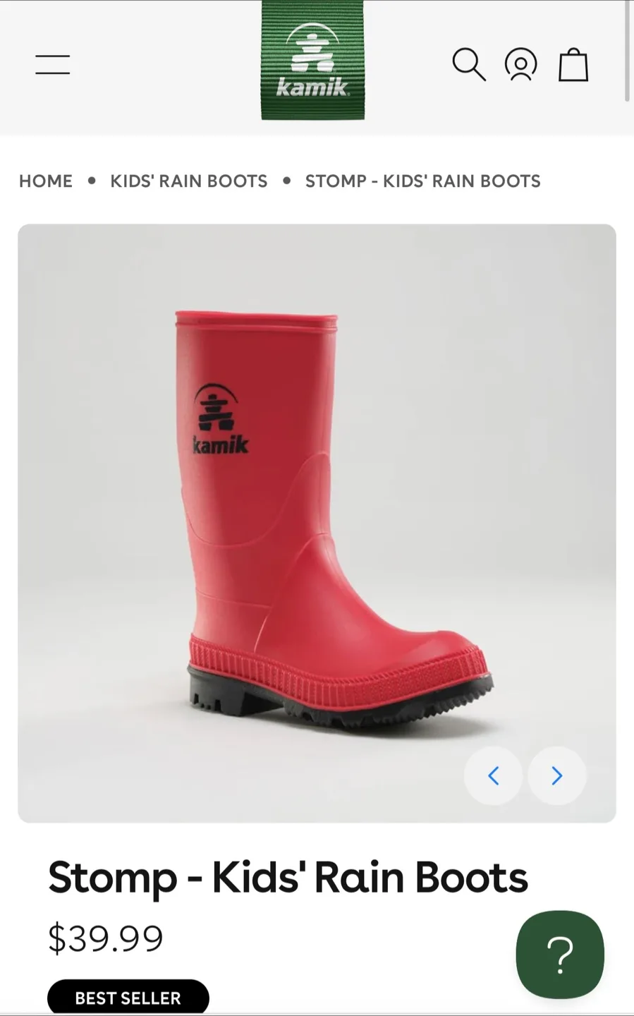 Kamik Stomp Kids' Rain Boots - Size 6 - Red image indicator(2)