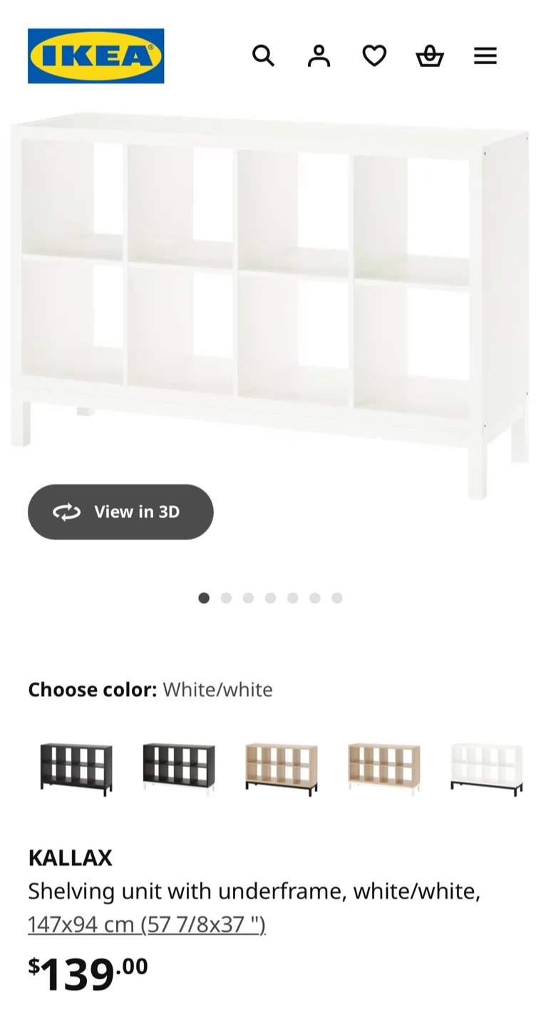 IKEA KALLAX White Shelving Unit