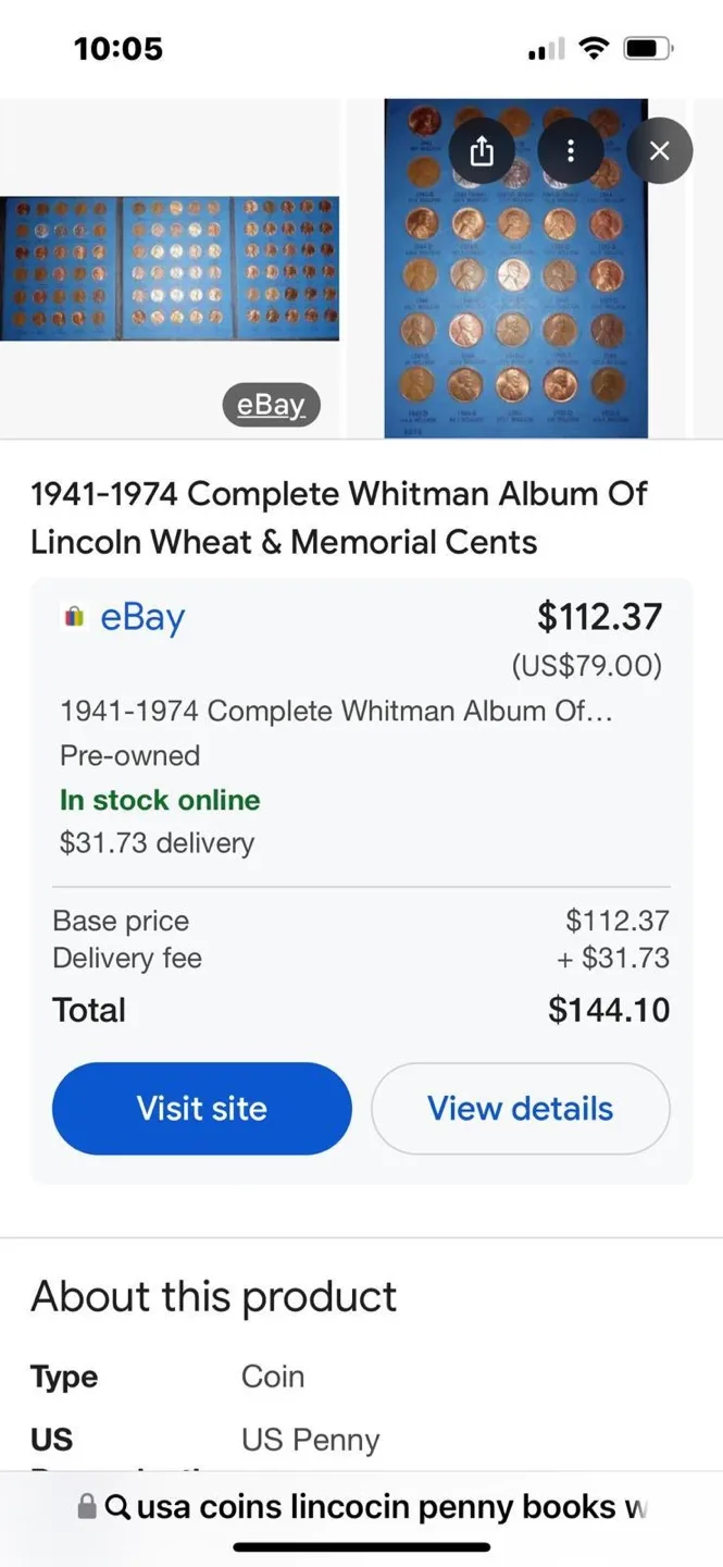 USA Lincoln Wheat & Memorial Cents 1941-1974 Whitman Album thumbnail