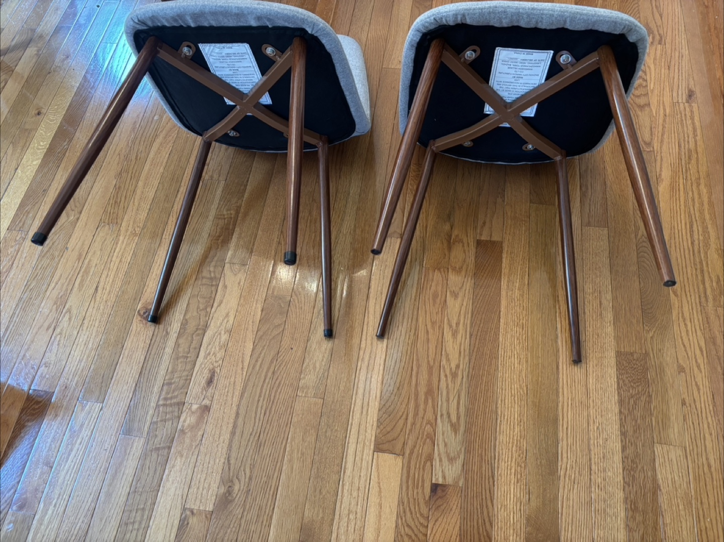 2x stylish gray fabric dining chairs - photo 5