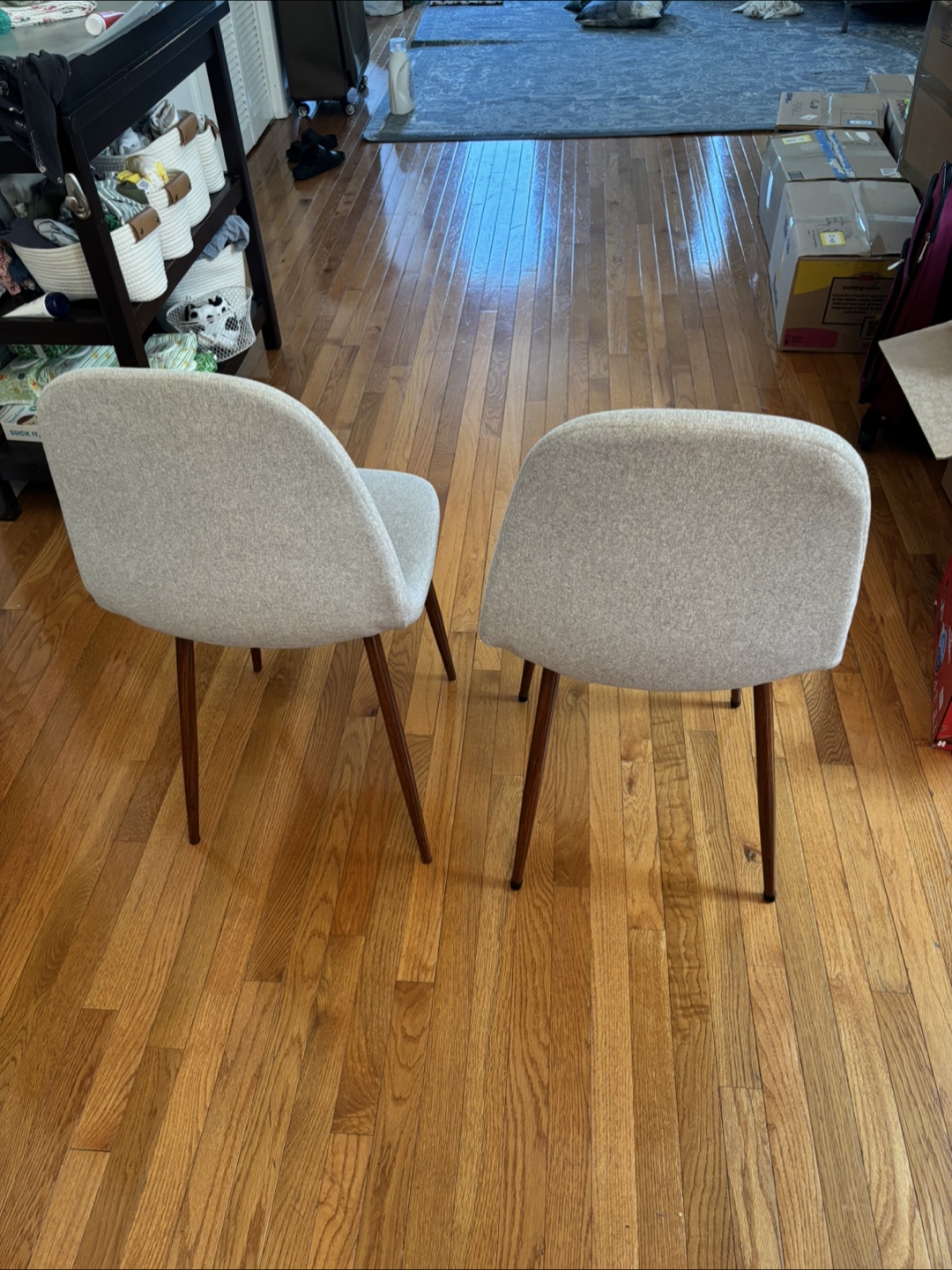 2x stylish gray fabric dining chairs - photo 2