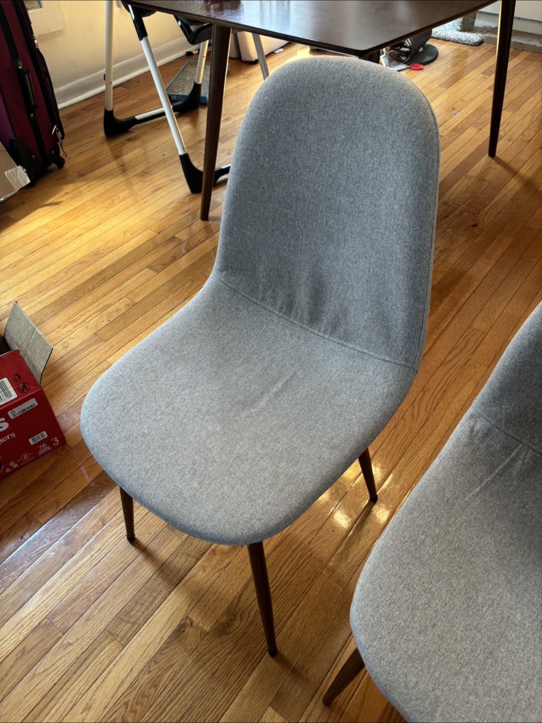 2x stylish gray fabric dining chairs - photo 3