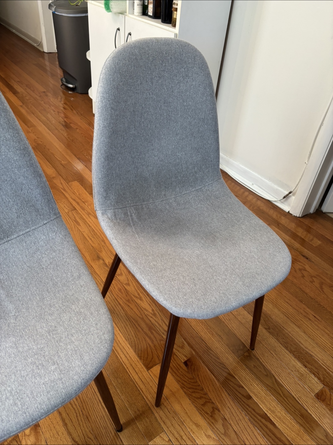 2x stylish gray fabric dining chairs - photo 4
