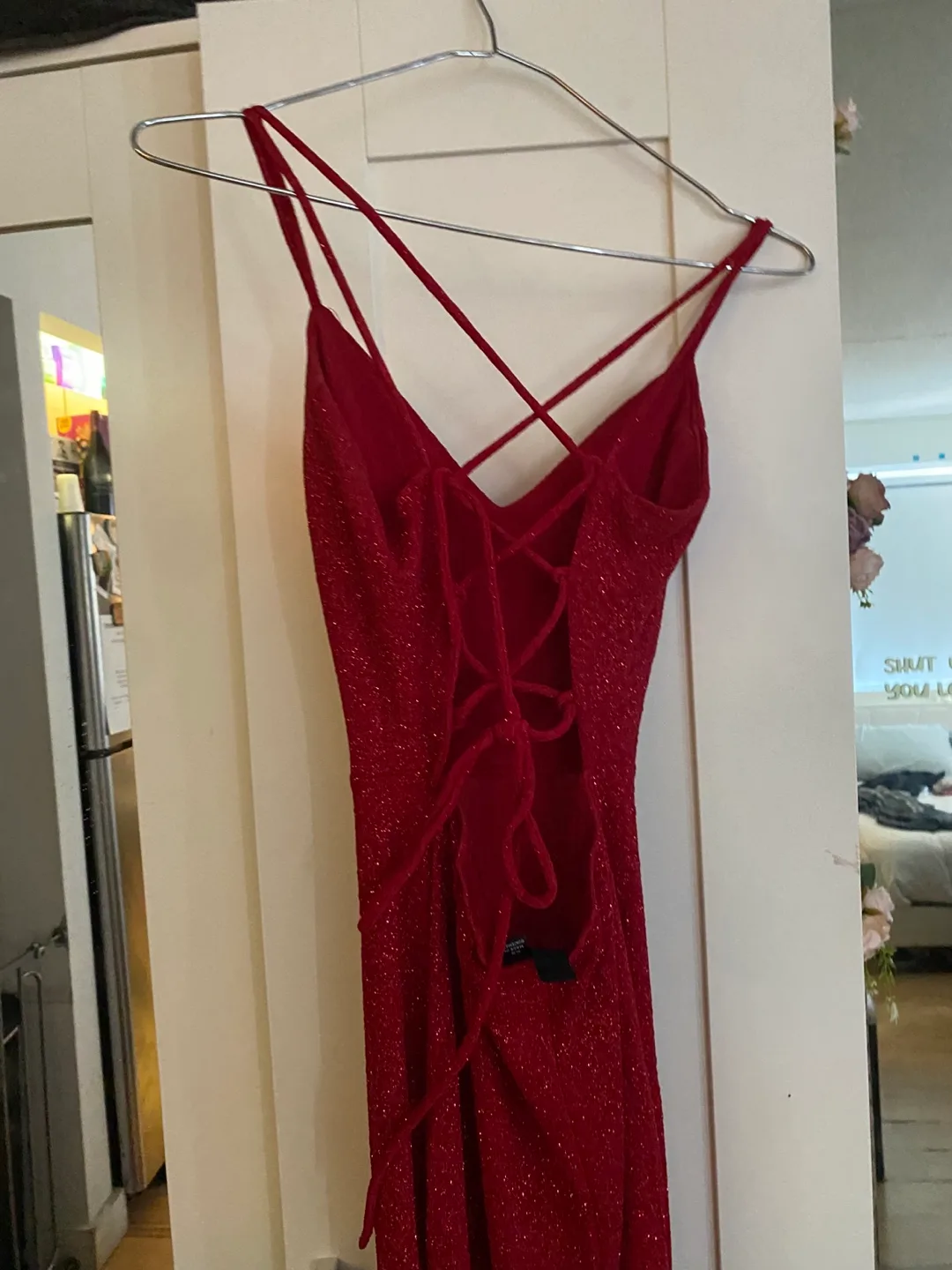 Red Glittery Maxi Dress image indicator(2)