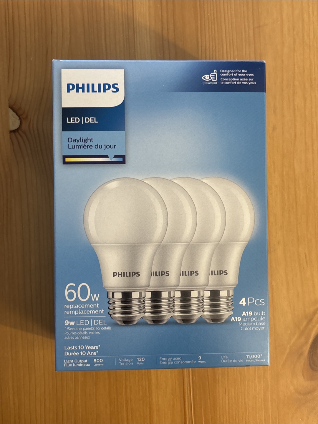 Philips LED 60W Replacement Daylight Bulbs - 4 Pack