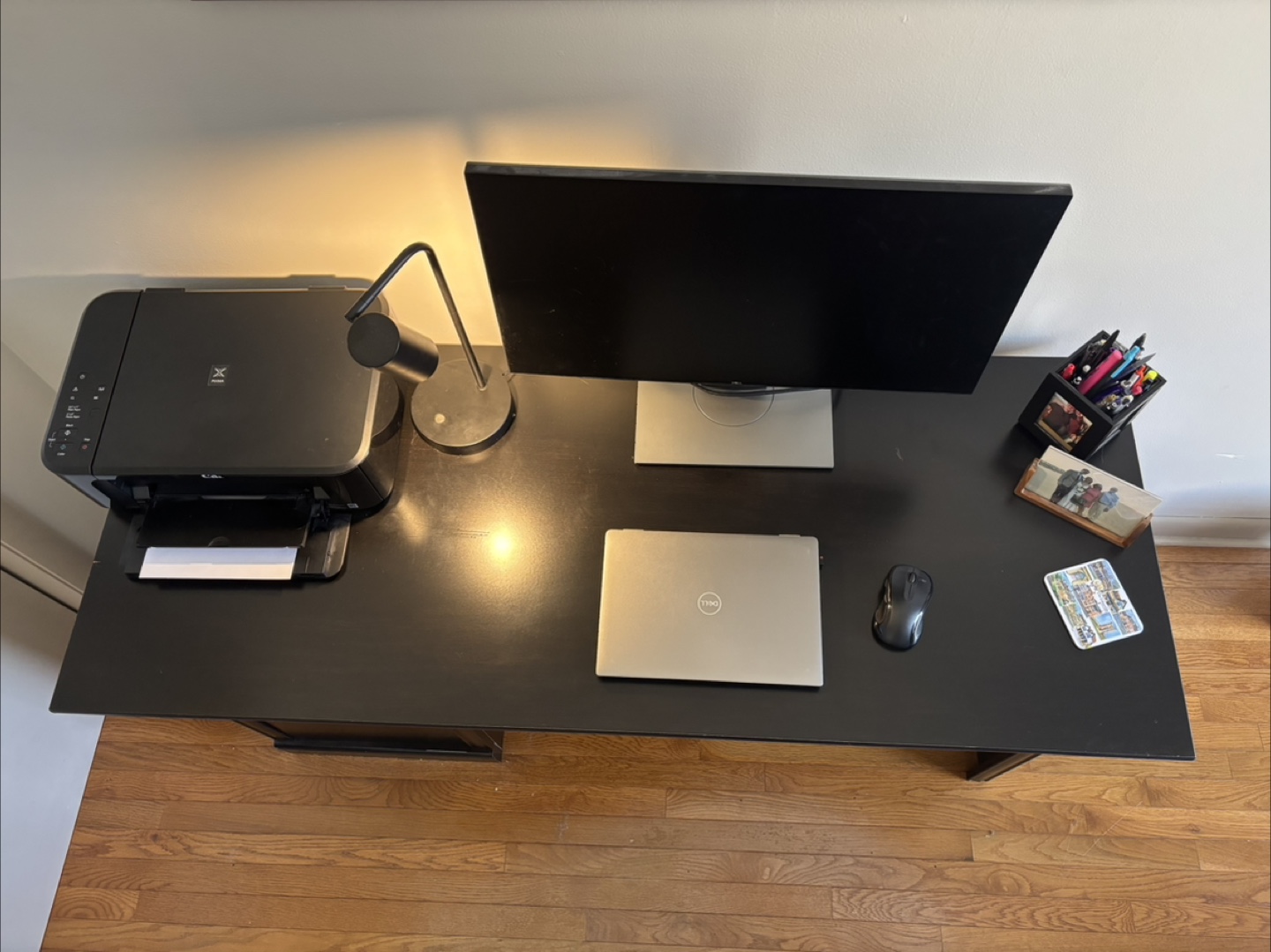Large black wooden desk - photo 5