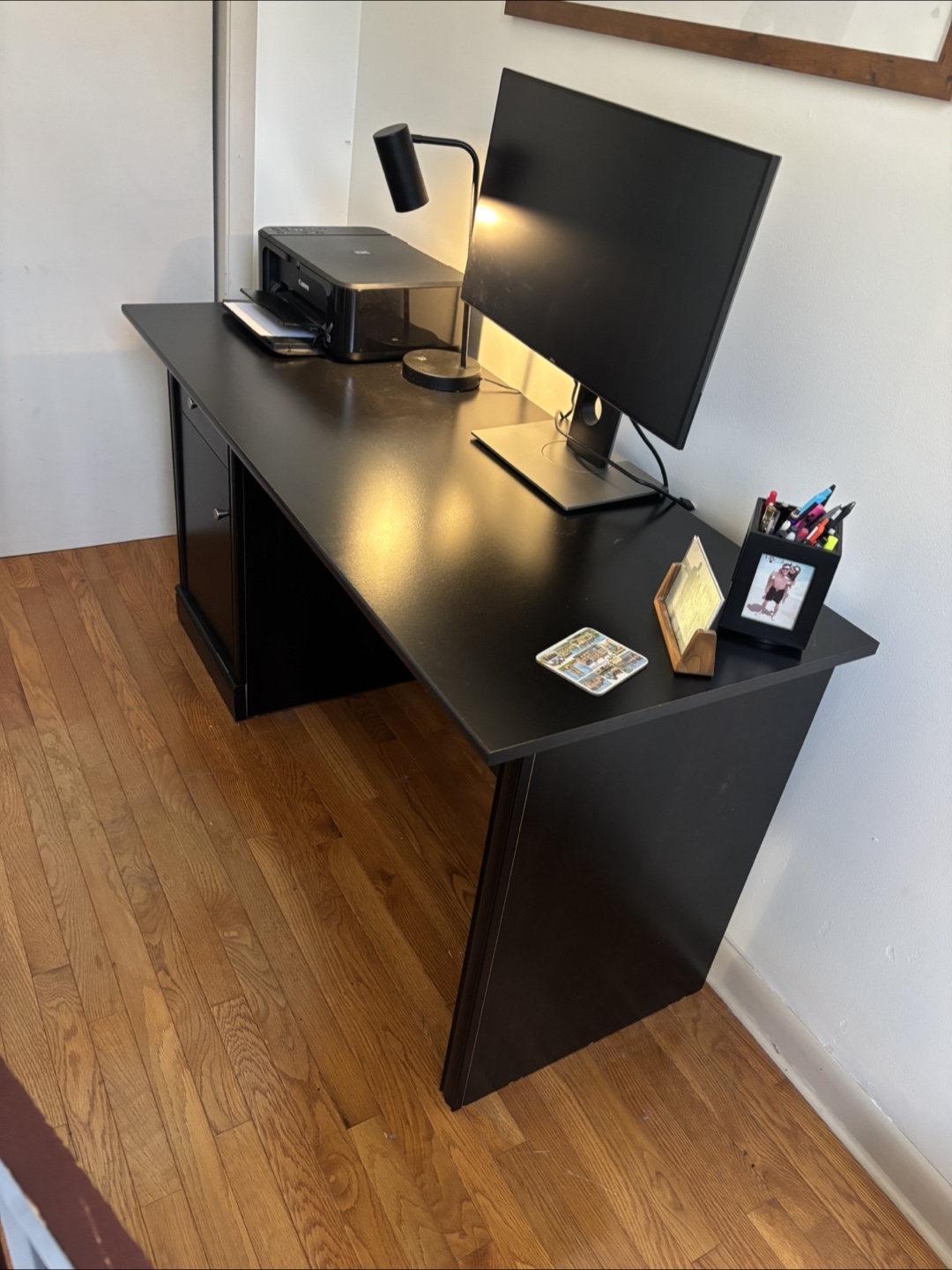 Large black wooden desk - photo 4
