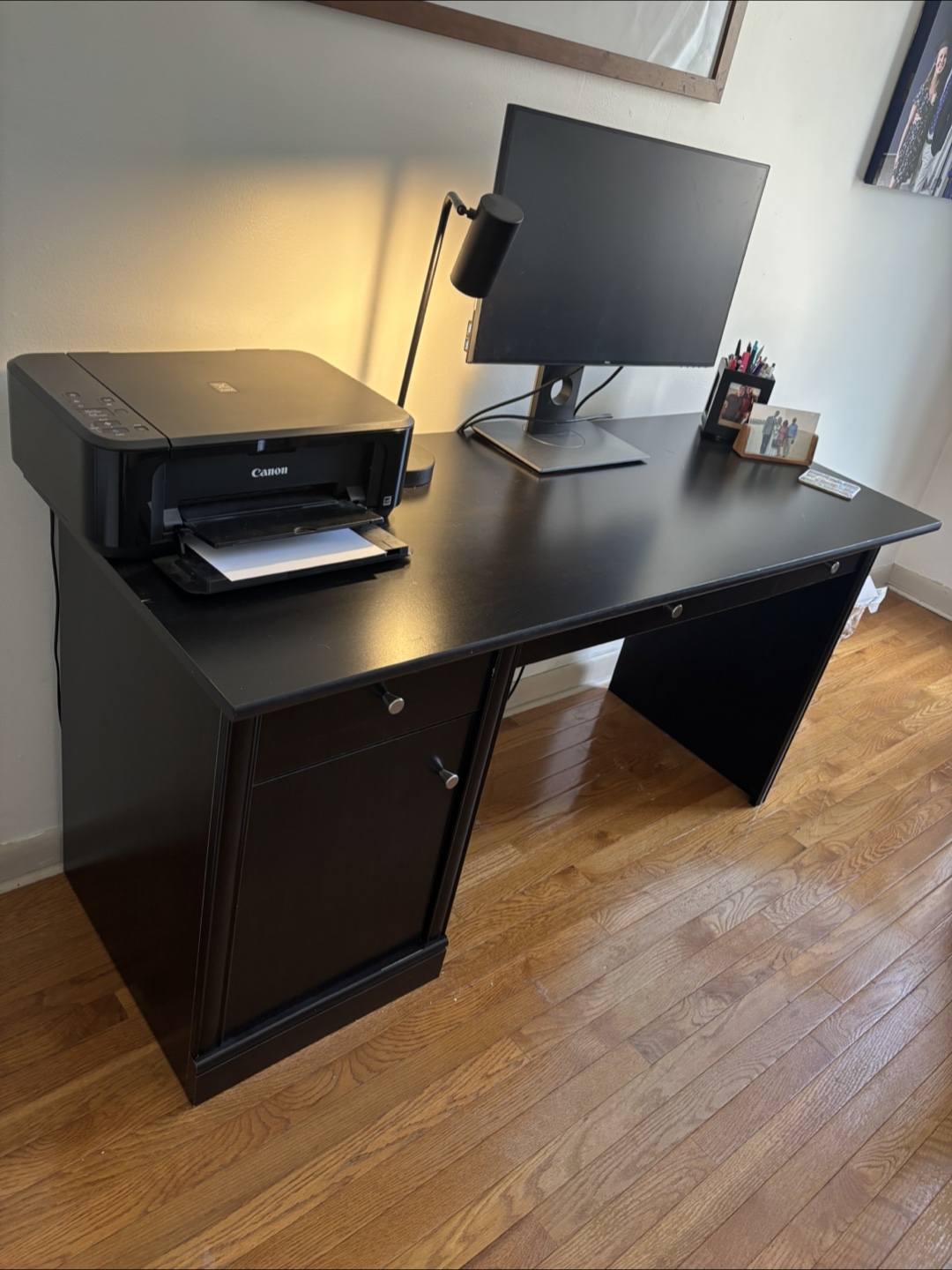 Large black wooden desk - photo 3
