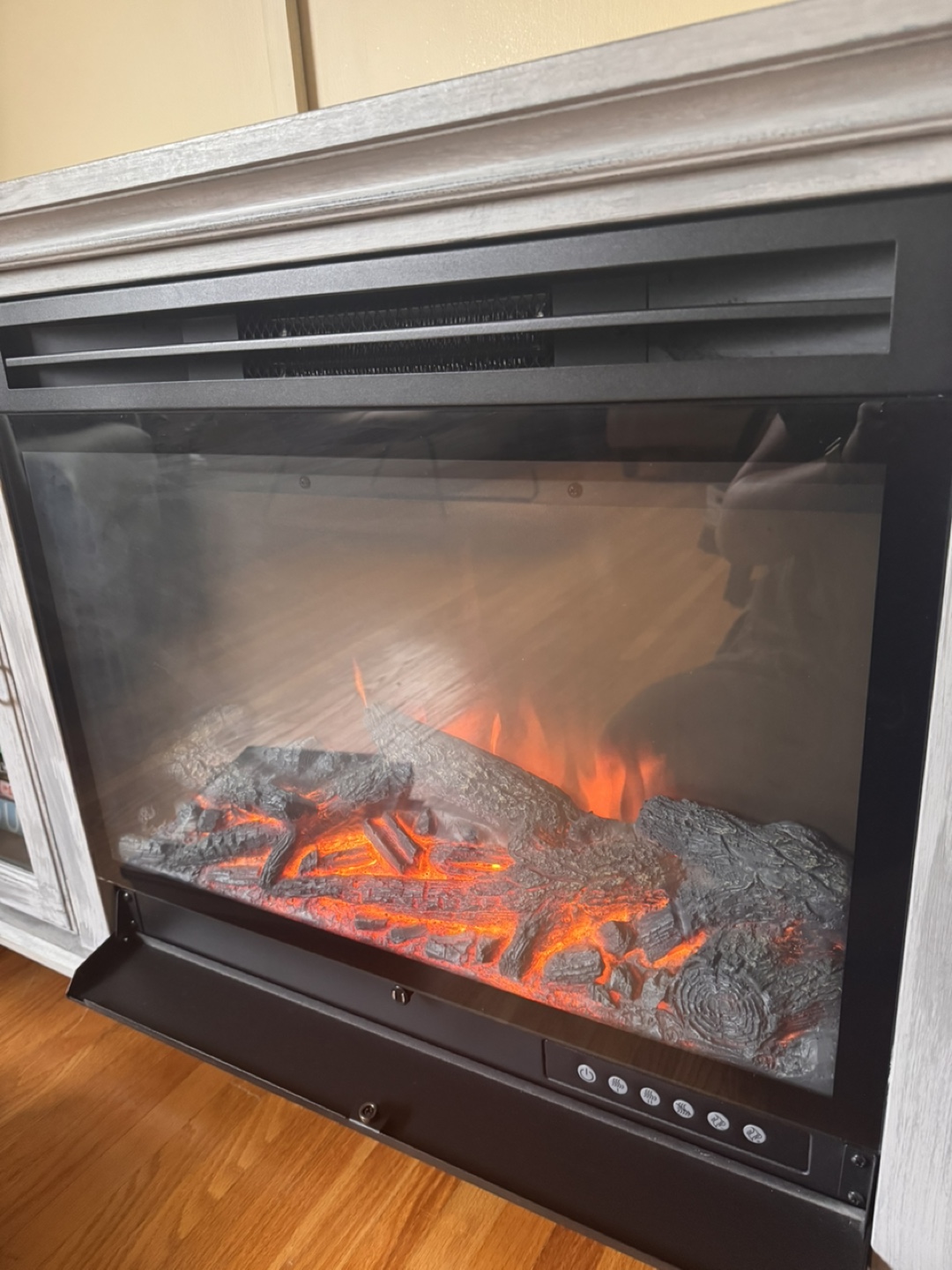 Grey Electric Fireplace TV Stand - photo 3