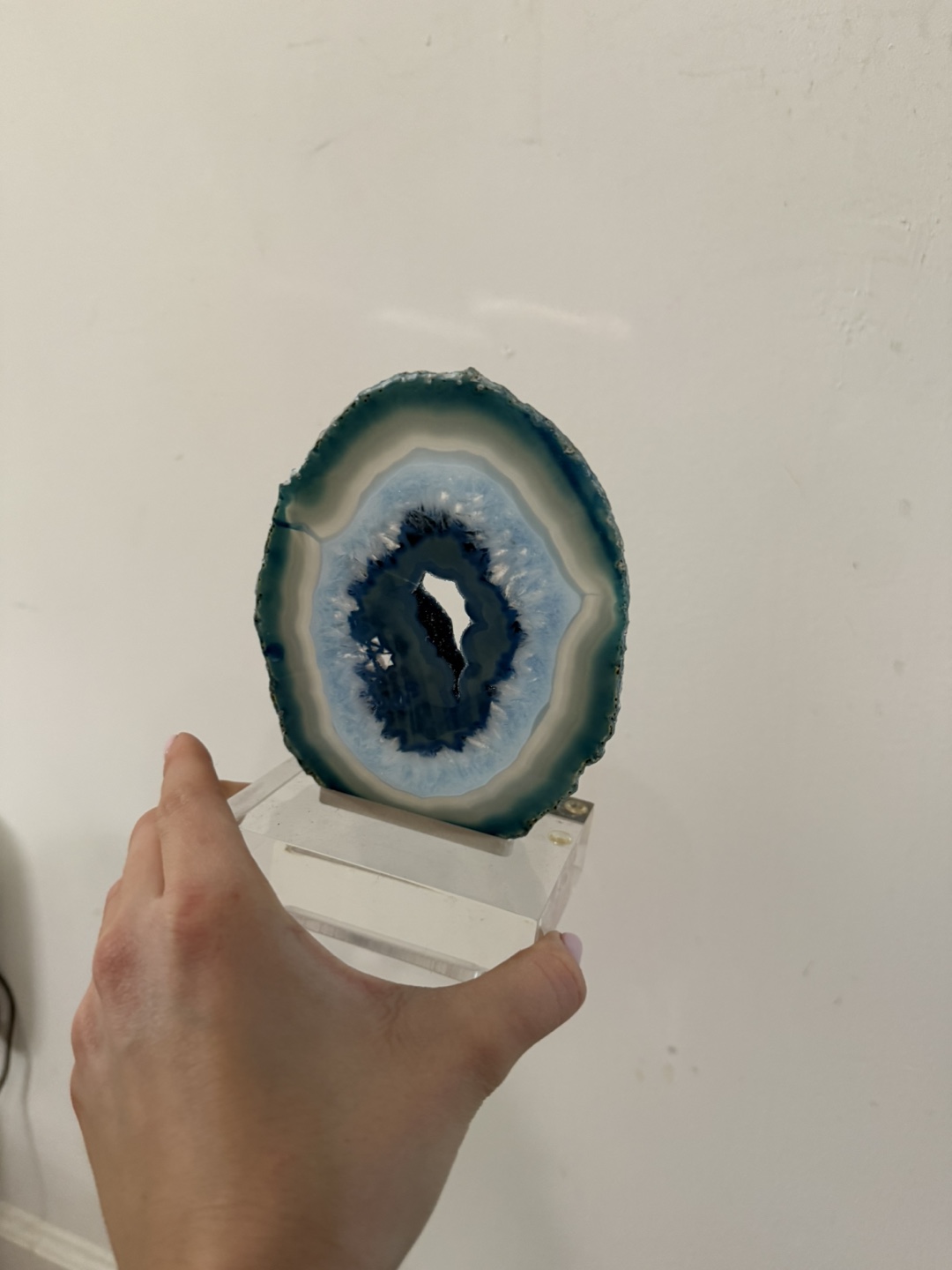 Blue Agate Slice on Stand - photo 2