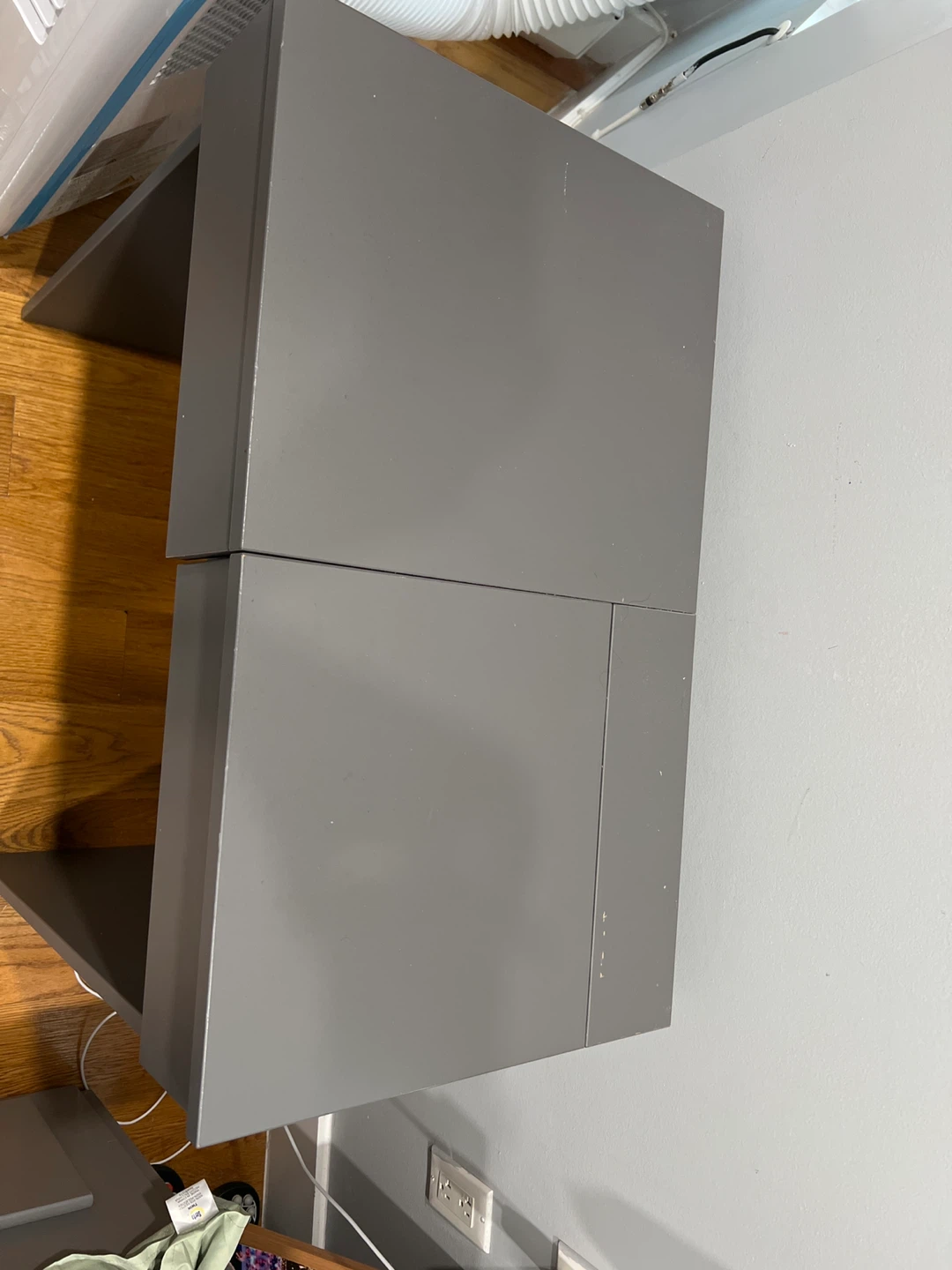 Gray Vanity Desk with Mirror