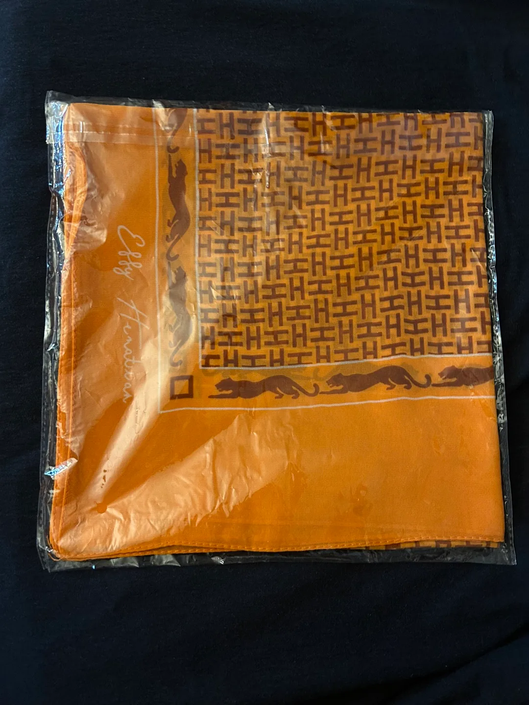 Elfy Herabian Orange Silk Scarf image indicator(6)