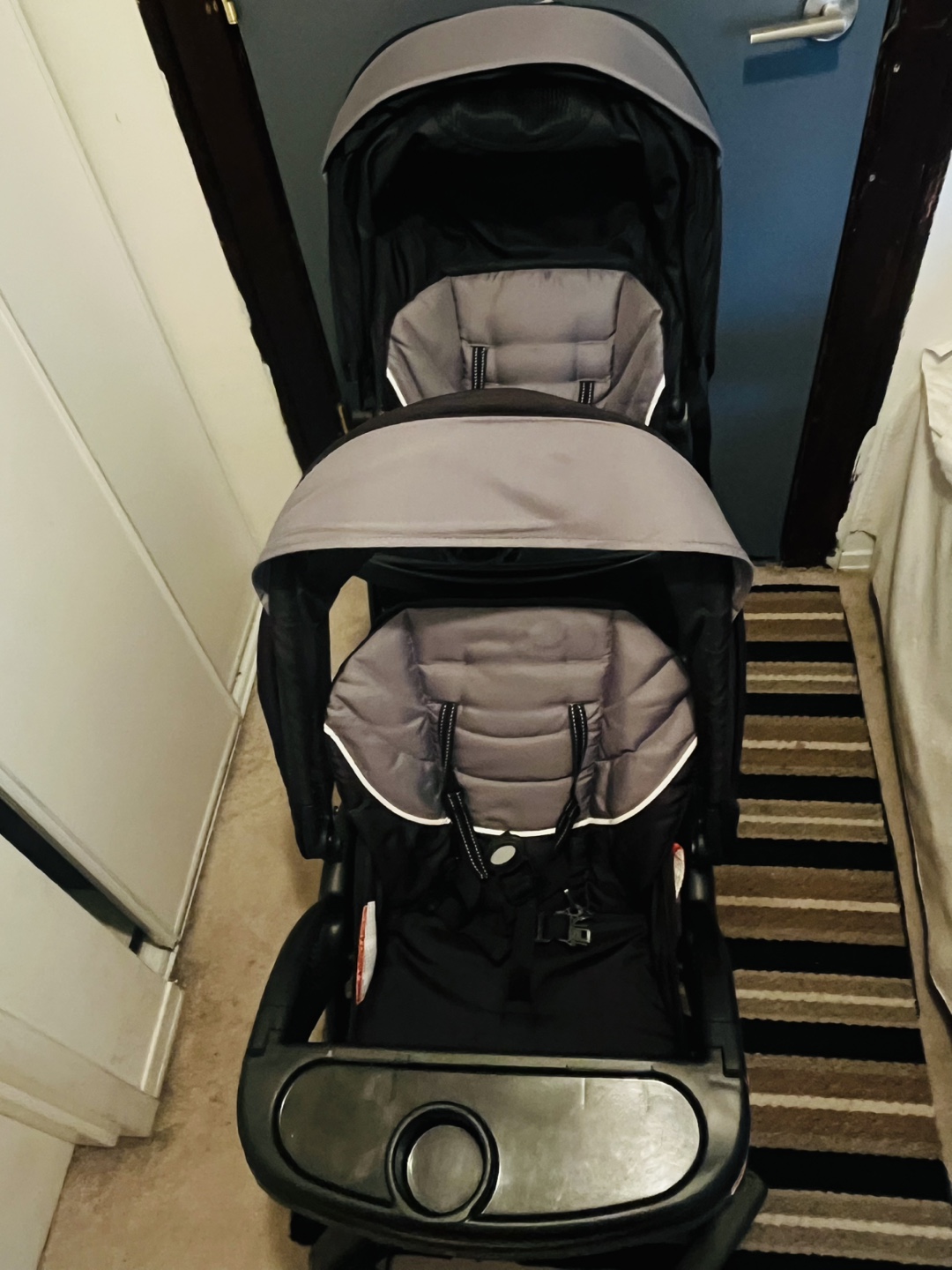 Baby Trend Sit N' Stand Double Stroller - Black/Grey - photo 2