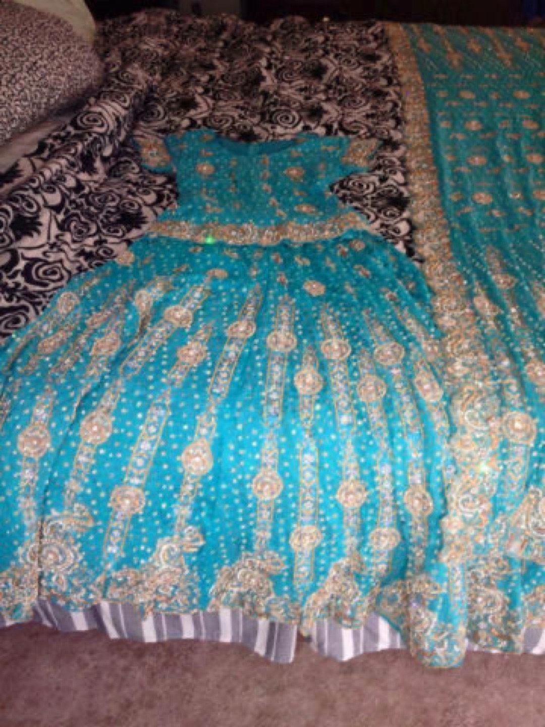 Turquoise Embellished Lehenga size small